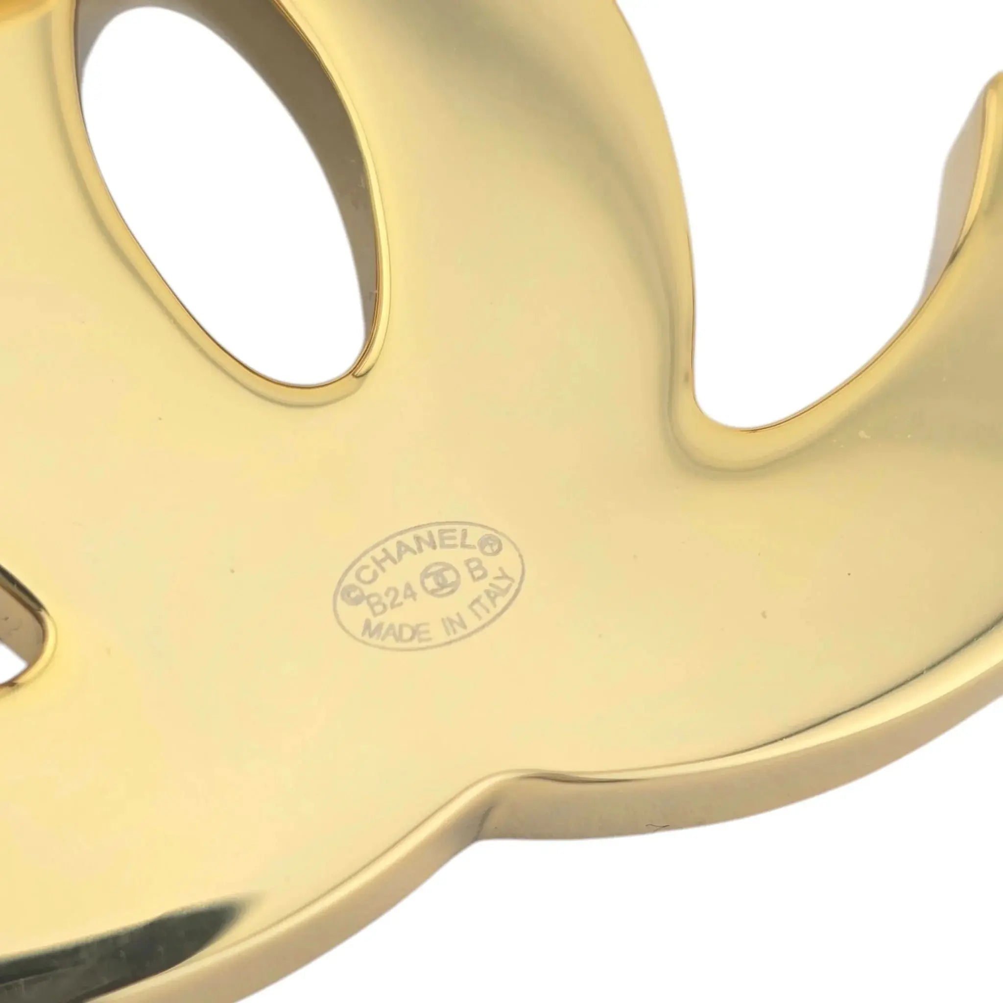 Chanel CC Black Gold Resin Brooch 2024 CHANEL