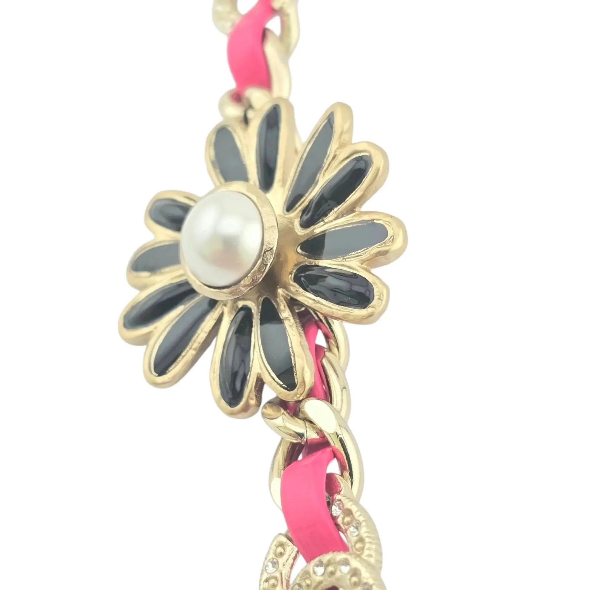 Chanel CC Floral Pink Leather Choker Necklace 2022 CHANEL