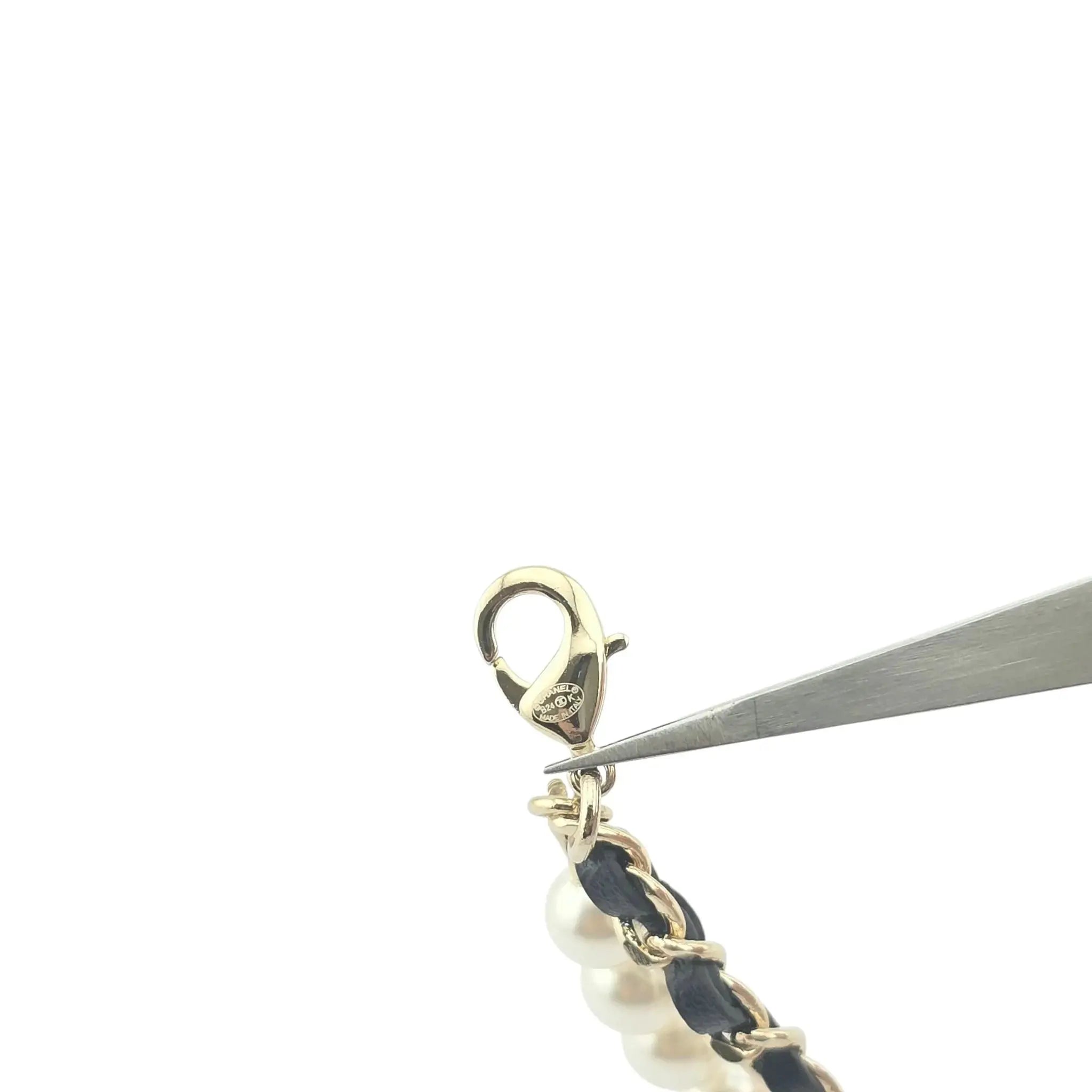 Chanel CC Faux Pearl Leather Choker Necklace 2024 CHANEL