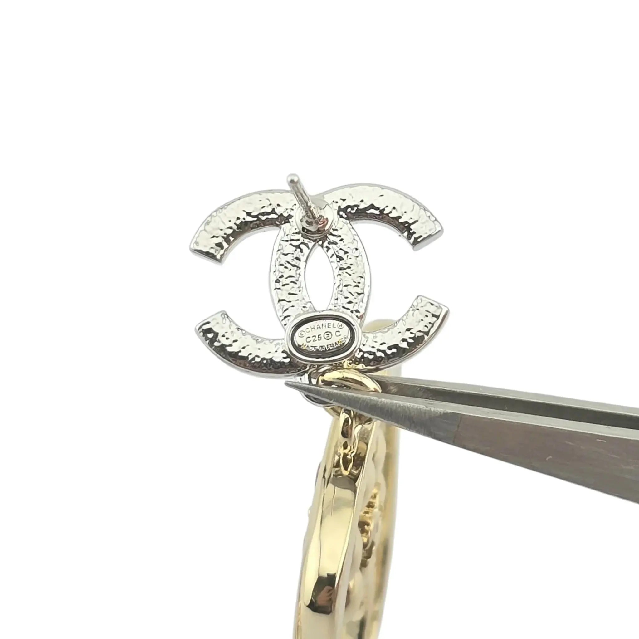 Chanel CC Floral Crystal Drop Earrings 25C CHANEL