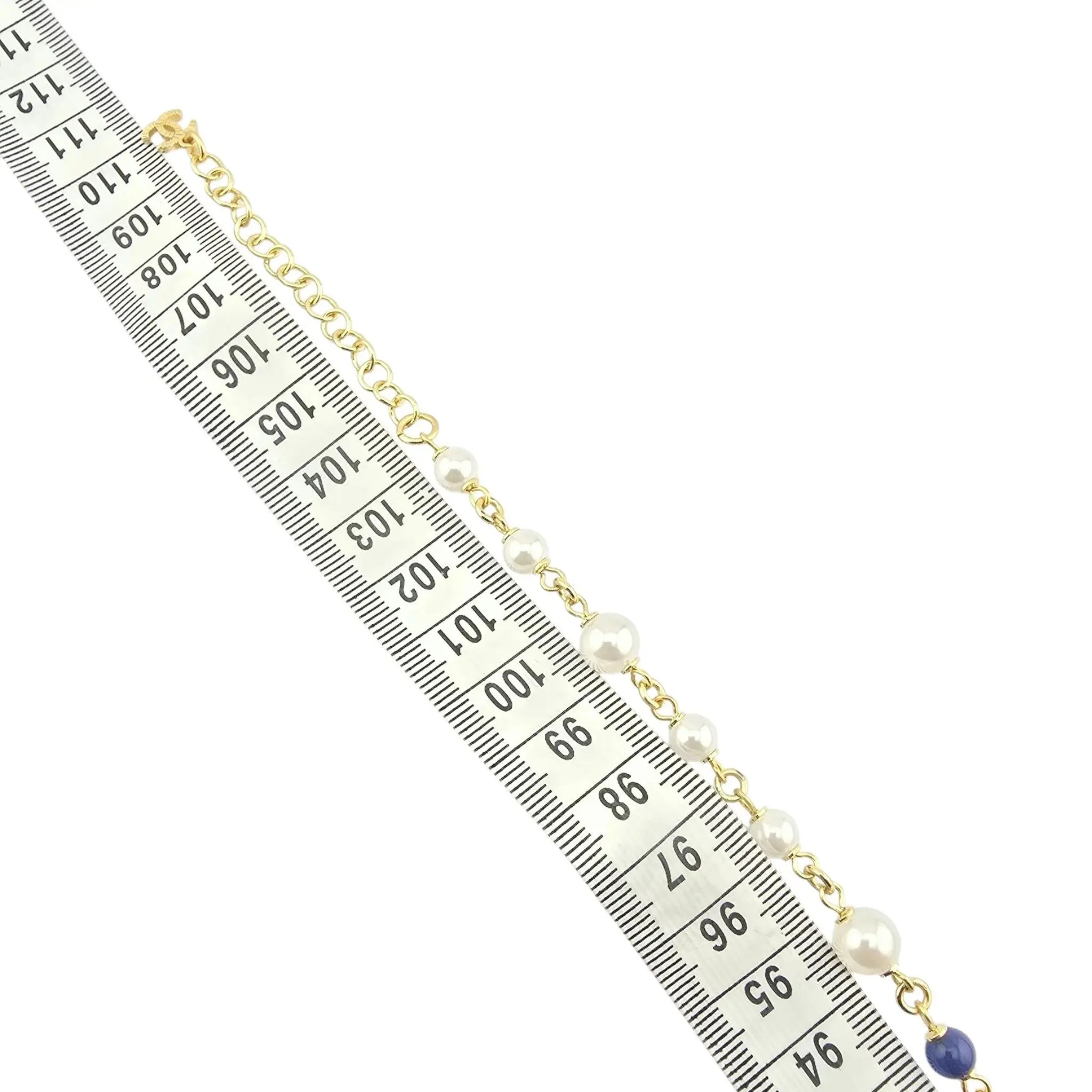 Chanel CC Bow Faux Pearl Bead Long Necklace 2024 CHANEL