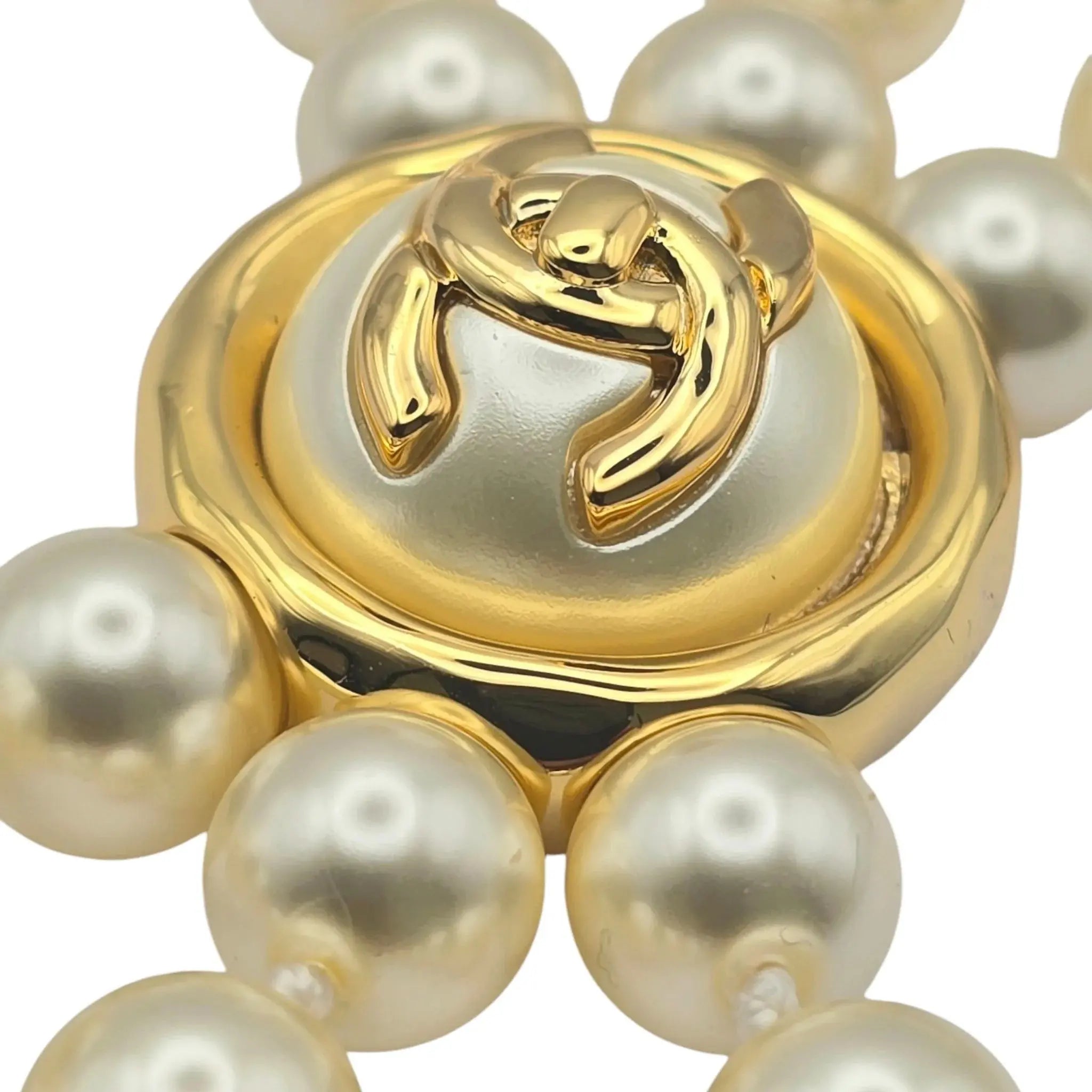 Chanel CC Faux Pearl Gold Choker Necklace 2024 CHANEL