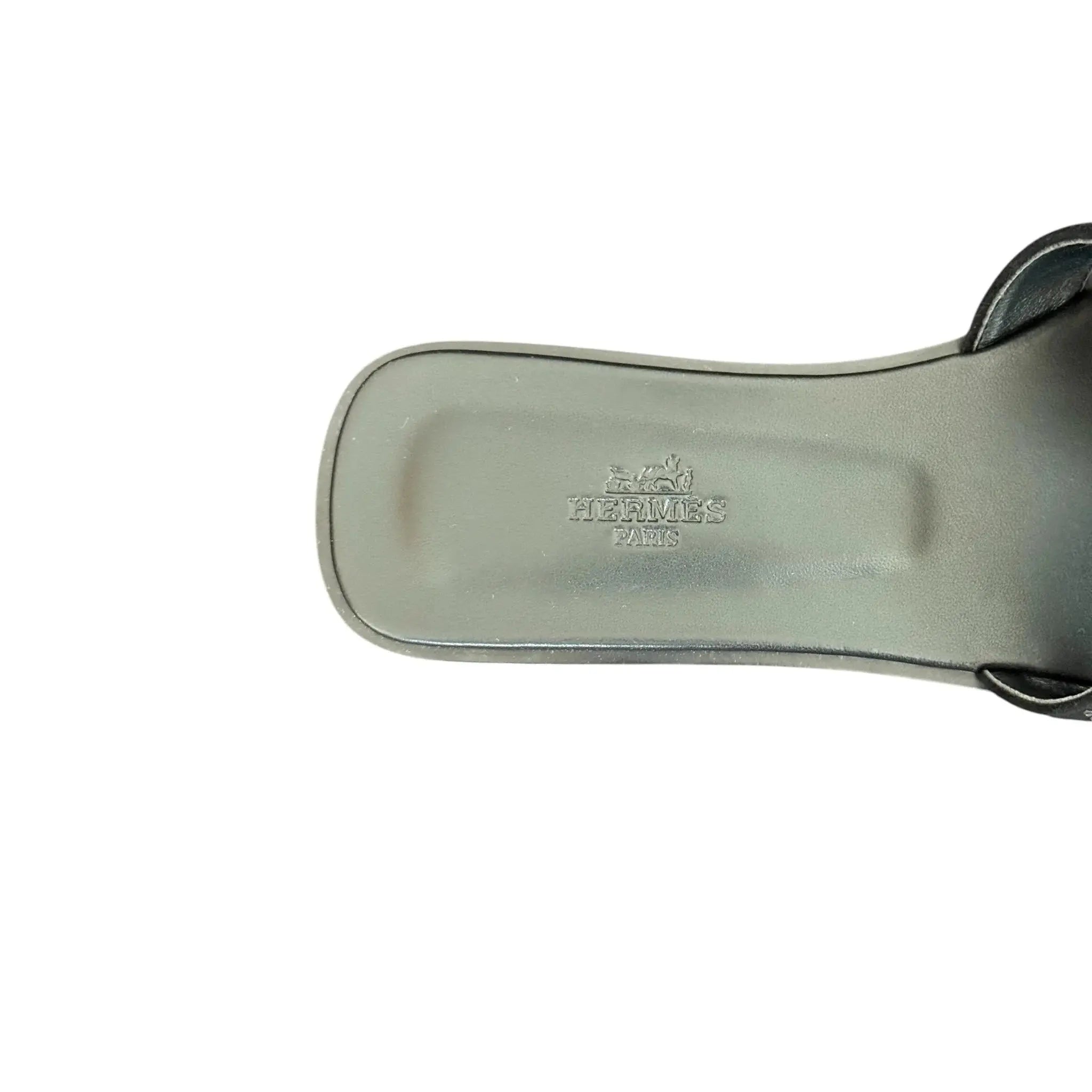 Hermes Oran Sandal Black Crystal Embellished Suede - 40 HERMES