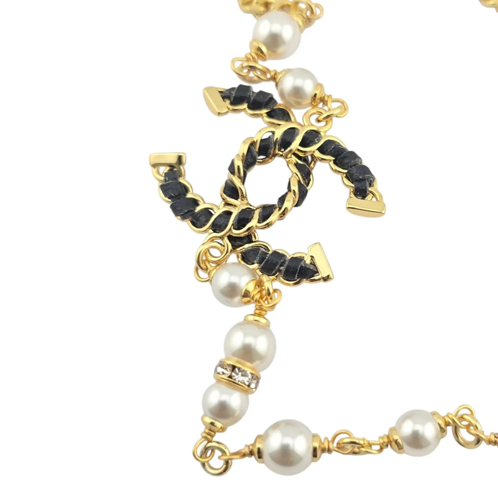 Chanel CC Faux Pearl Leather Necklace 2024 CHANEL
