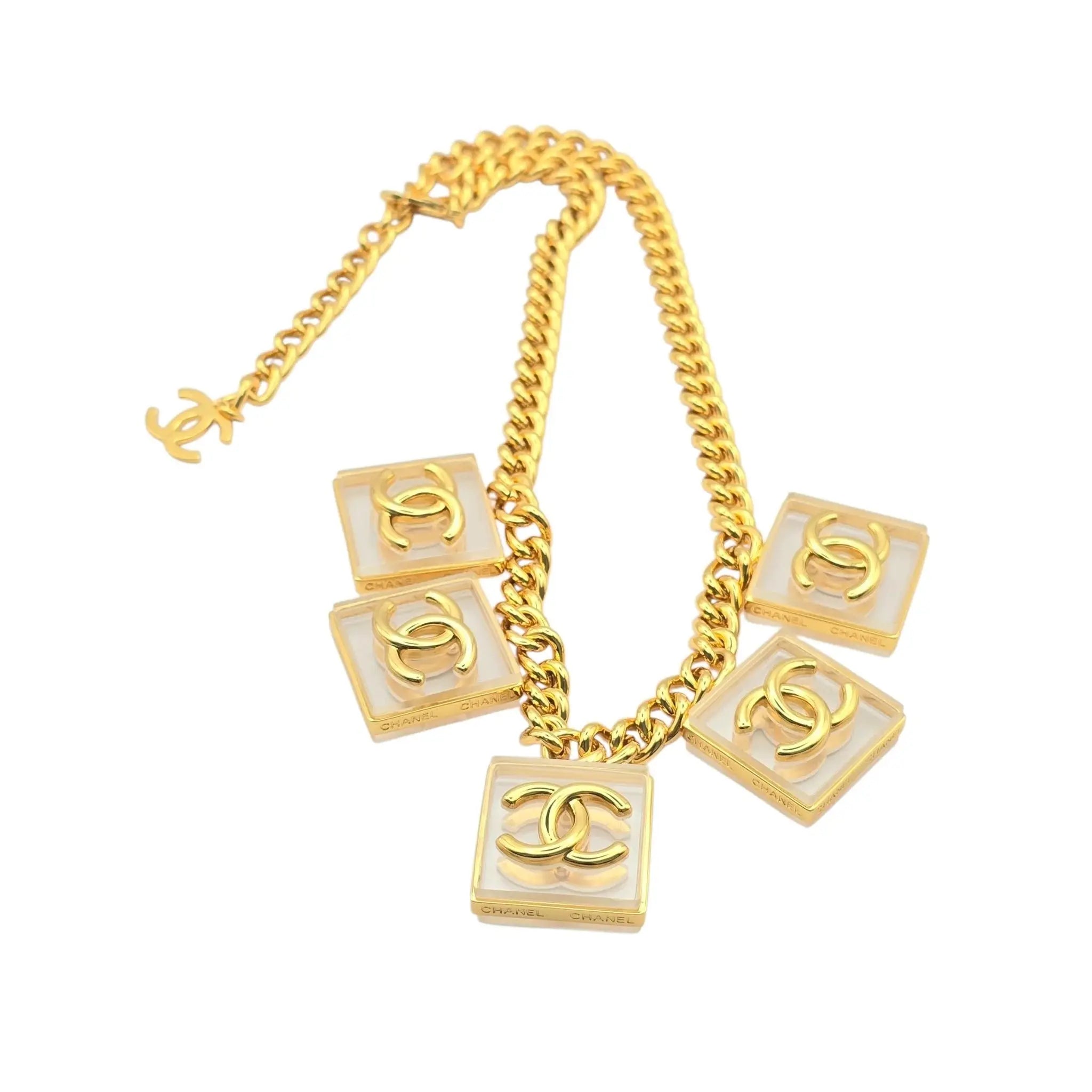 Chanel 2023 CC Transparent Pendant Necklace SS23 CHANEL
