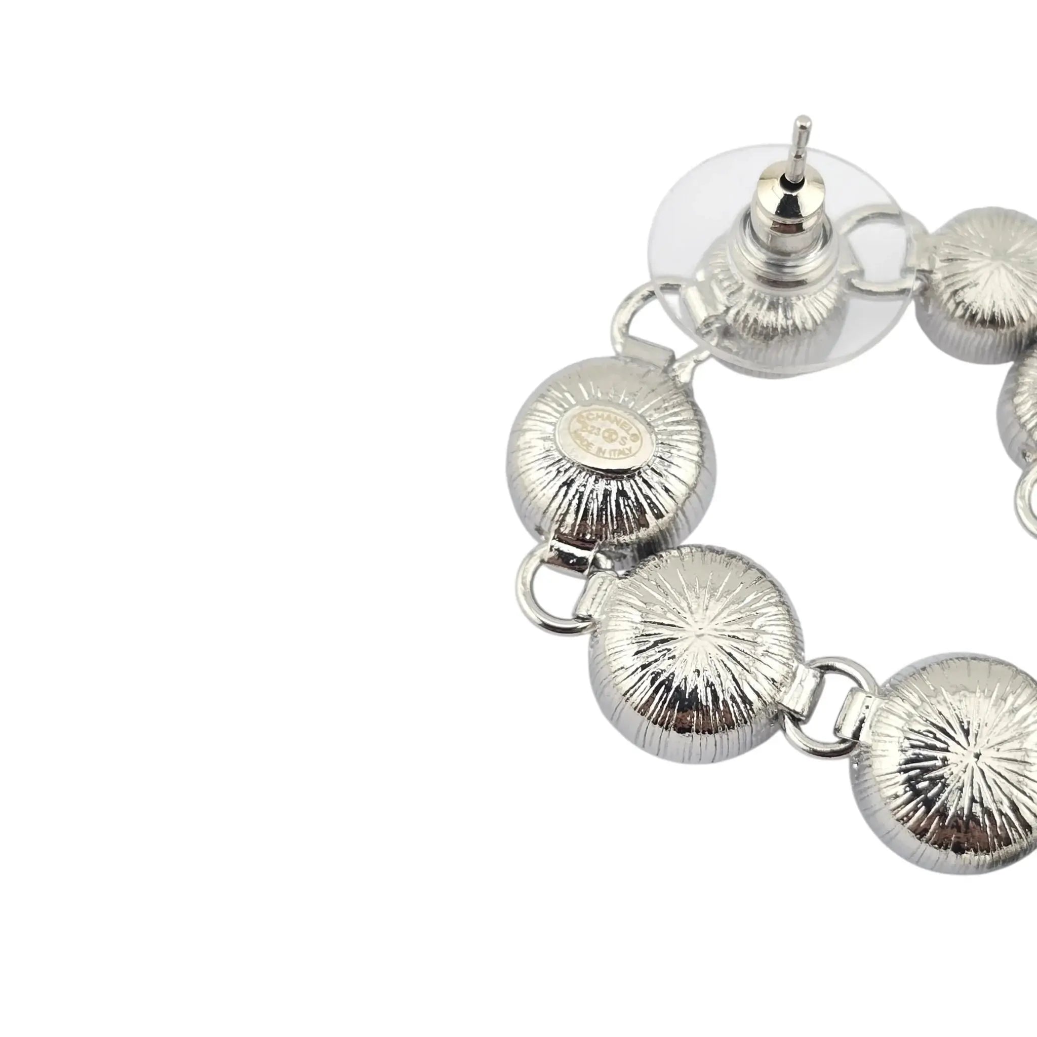 Chanel Crystal CC Long Drop Earrings Silver 2023 CHANEL