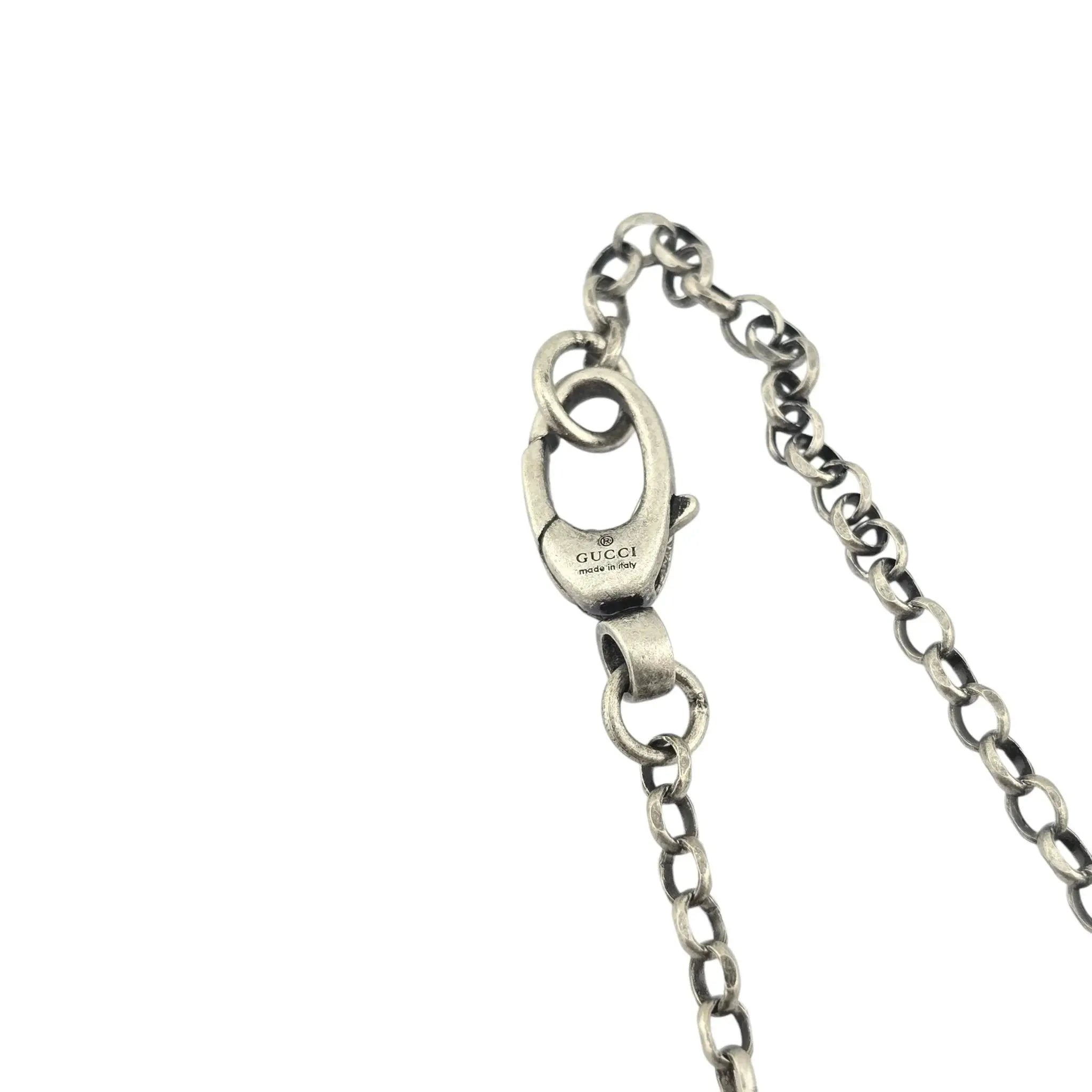 GUCCI GG Double G 925 Sterling Silver Key Necklace GUCCI