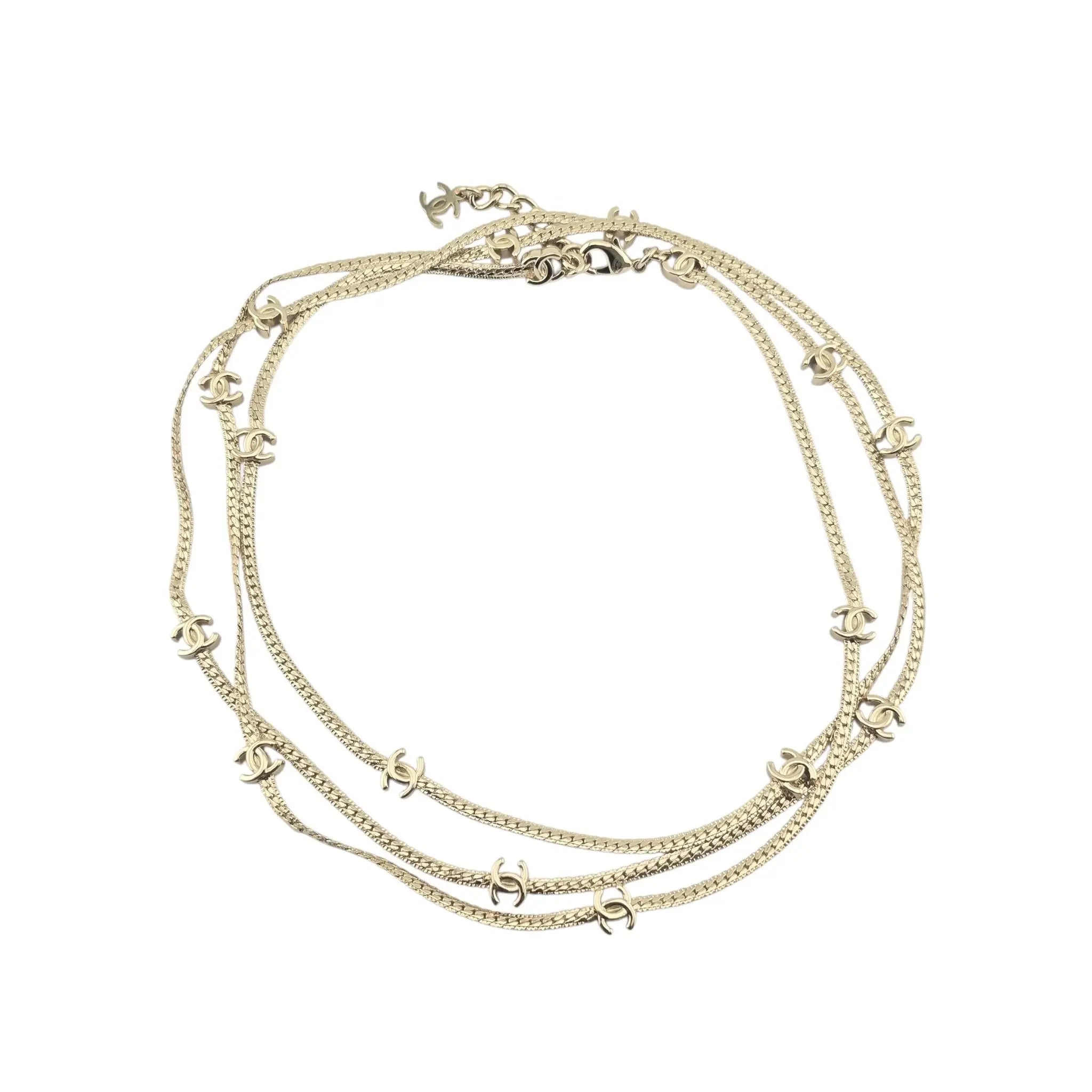 Chanel CC Gold Metal Long Necklace 2024 CHANEL
