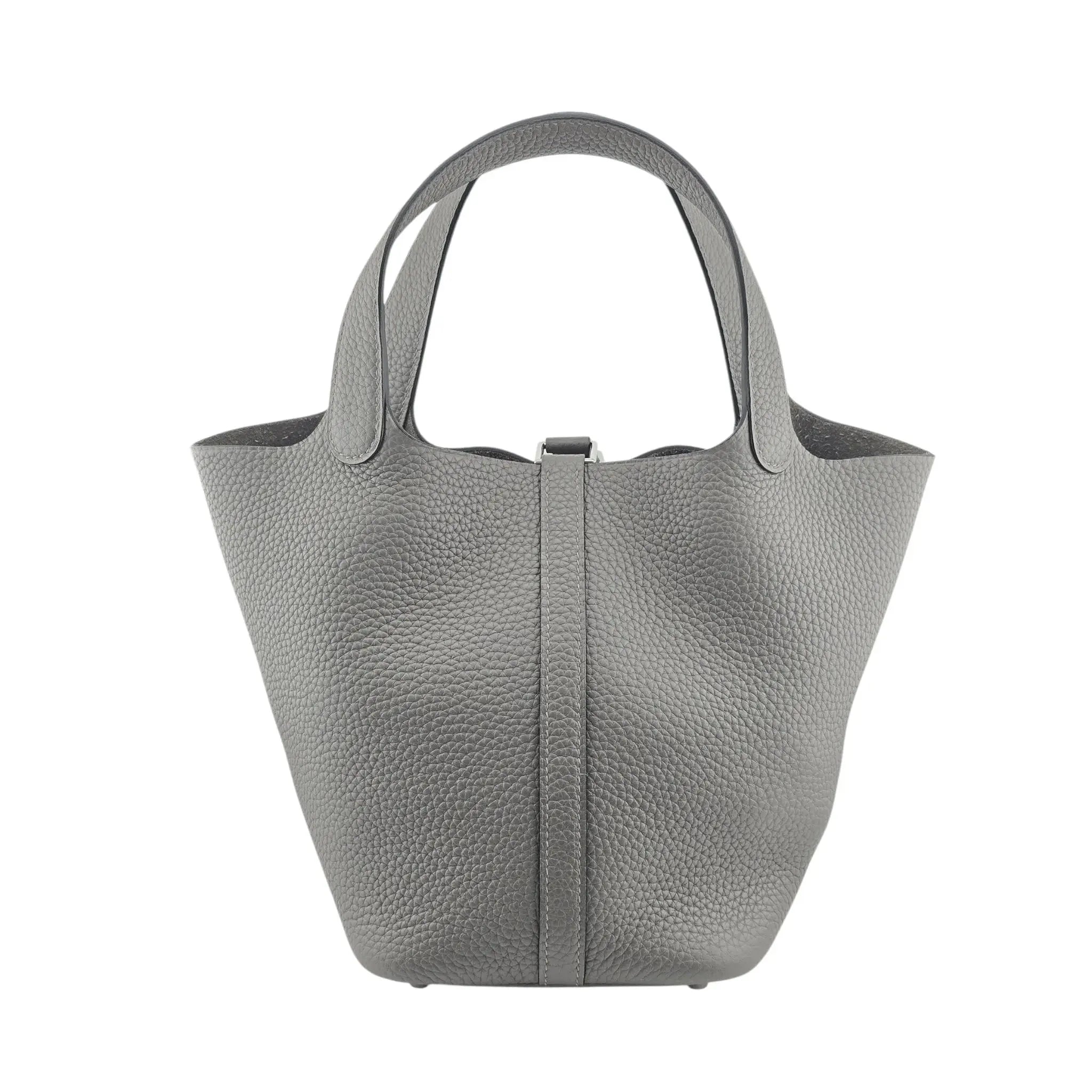 Hermès Picotin Lock 18 Gris Meyer Clemence Palladium Bag HERMES