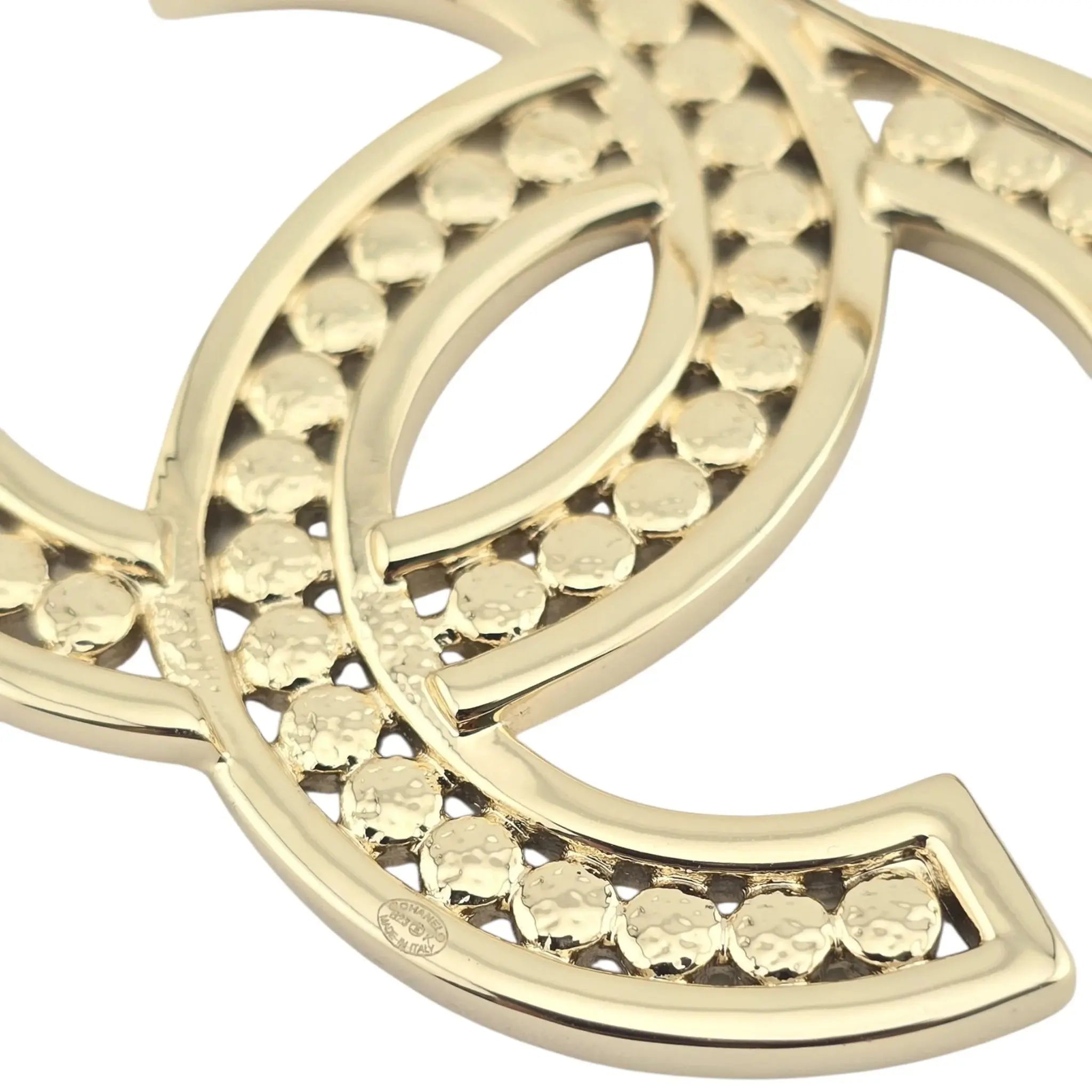 Chanel CC Gold Crystal Brooch B23 CHANEL