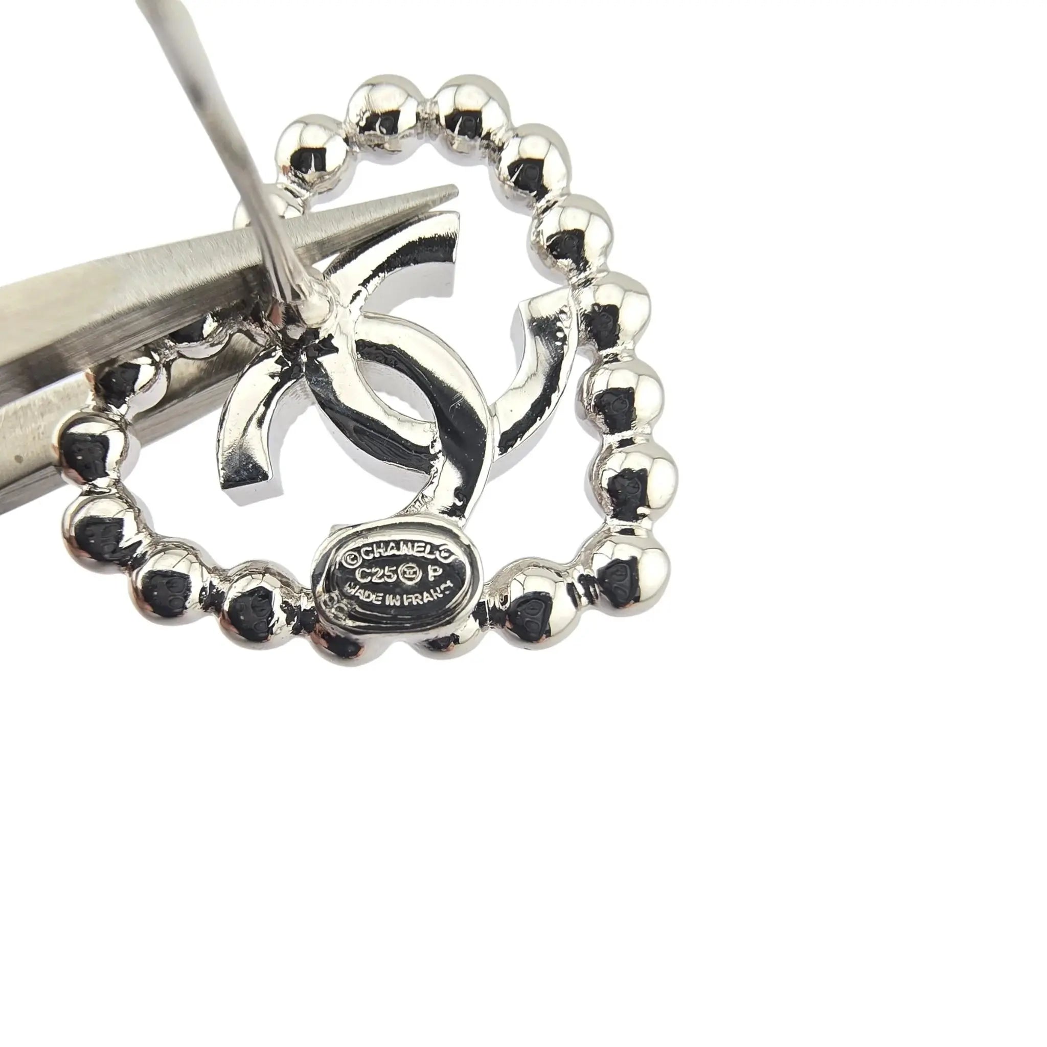 Chanel CC Crystal Heart Silver Earrings 2025 CHANEL