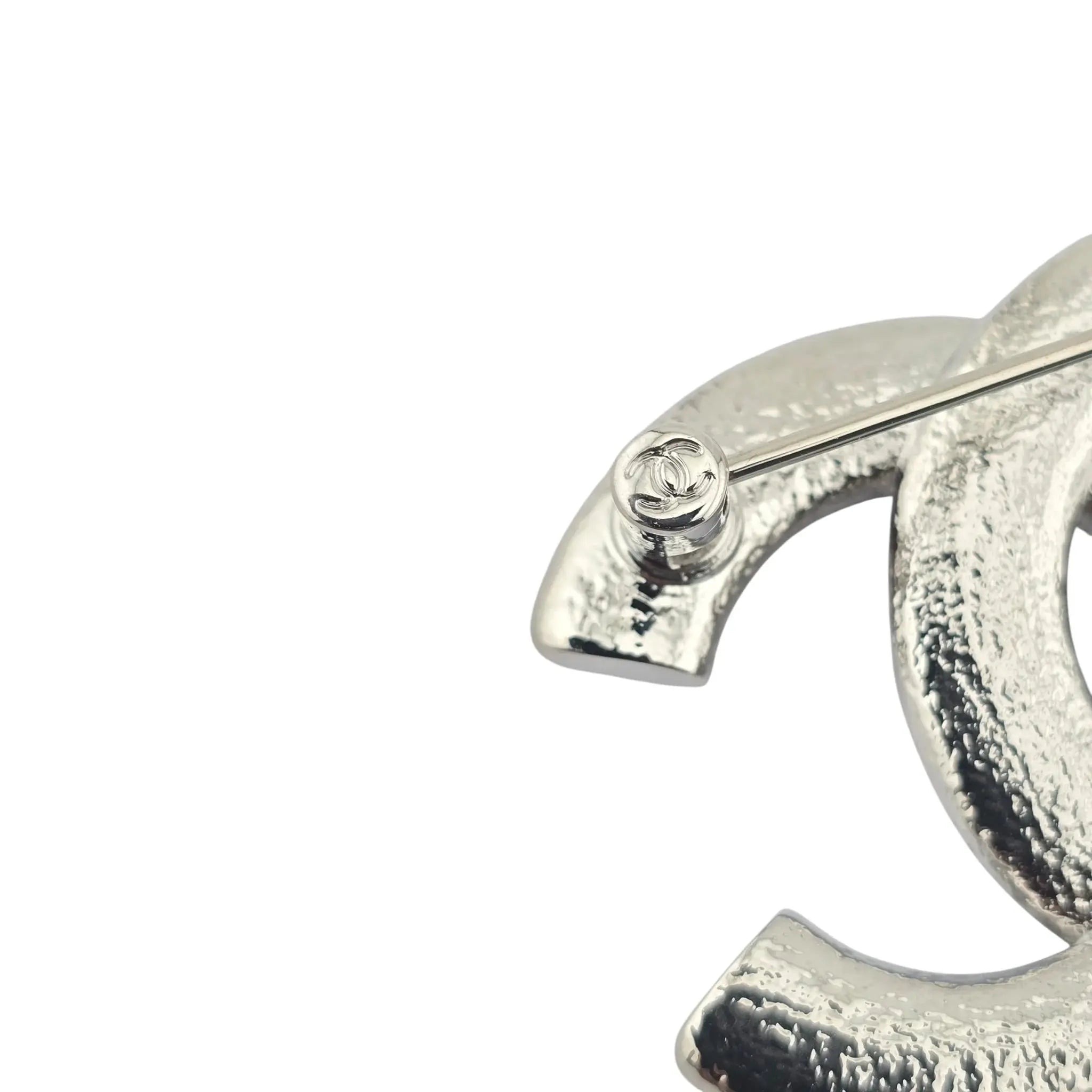 Chanel CC Silver Crystals Enamel Brooch 2025 CHANEL