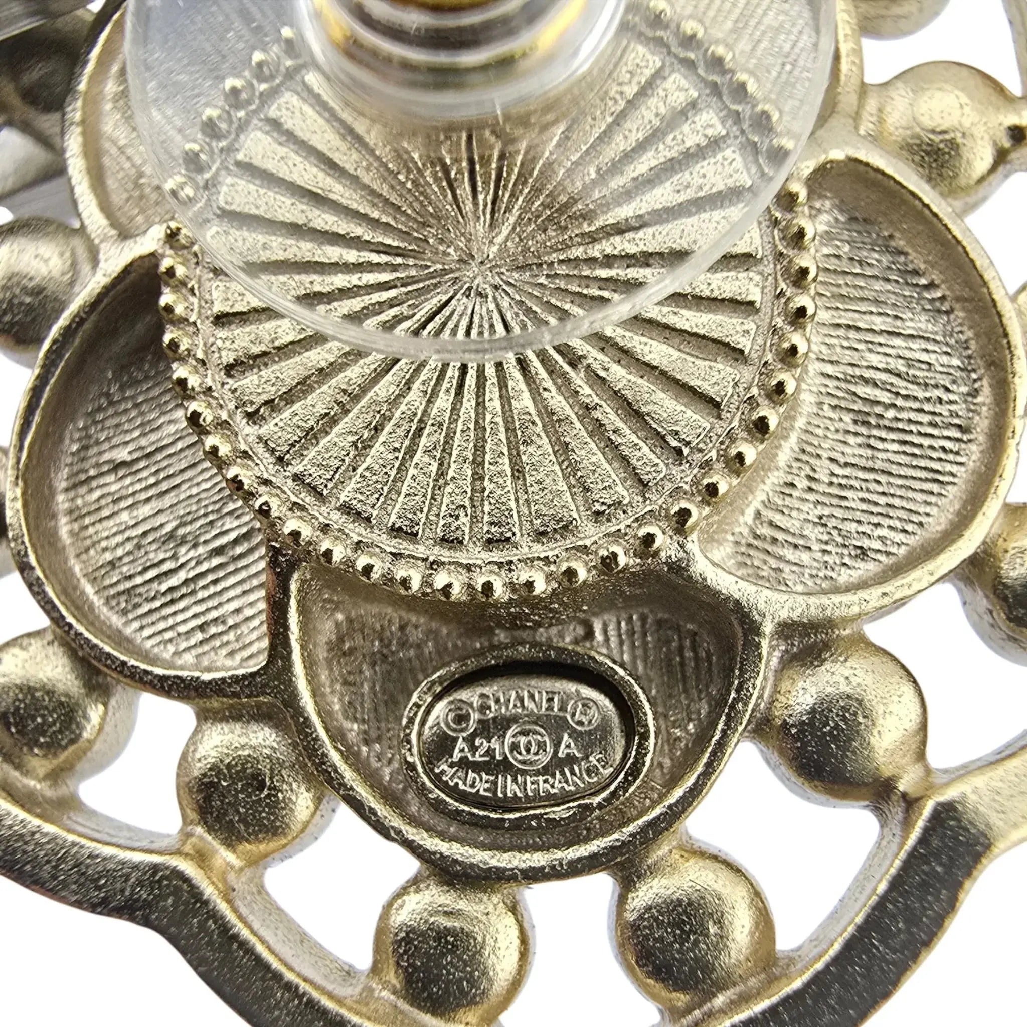 Chanel CC Enamel Crystal Pearl Camellia Earrings CHANEL