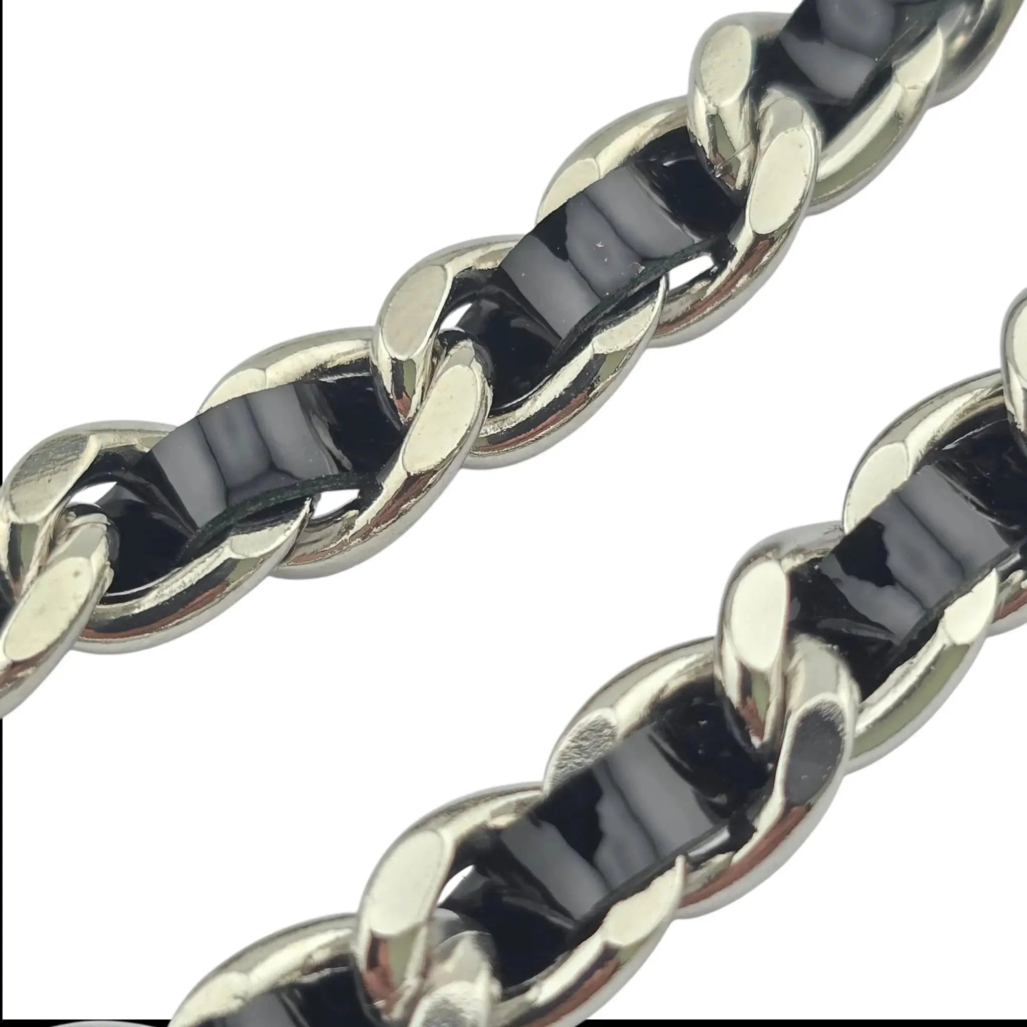 Chanel CC Black Silver Lambskin Necklace 2025 CHANEL