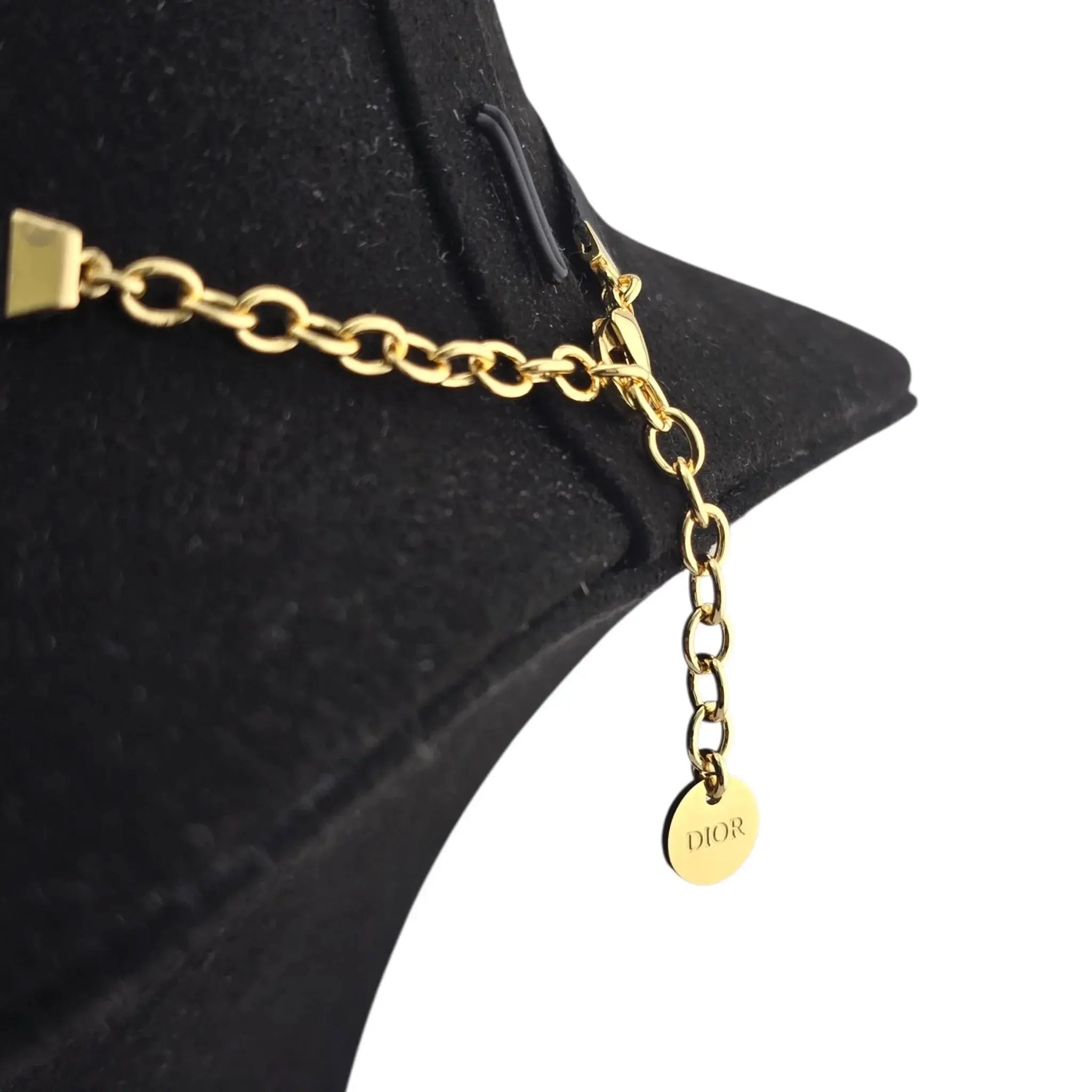 Christian Dior Black Gold Fabric Choker Necklace DIOR