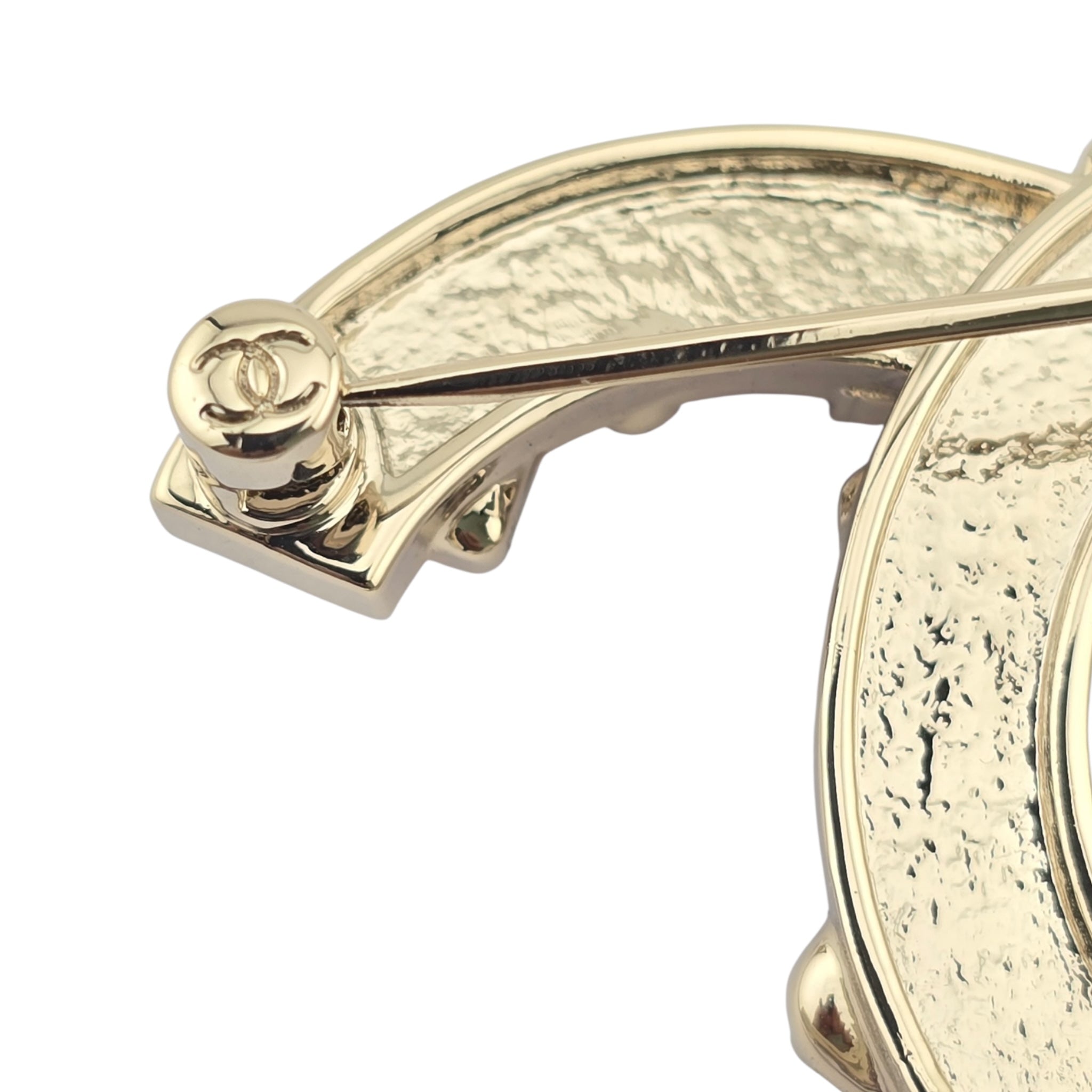 Chanel CC Pink Gold Enamel Brooch 2024 CHANEL