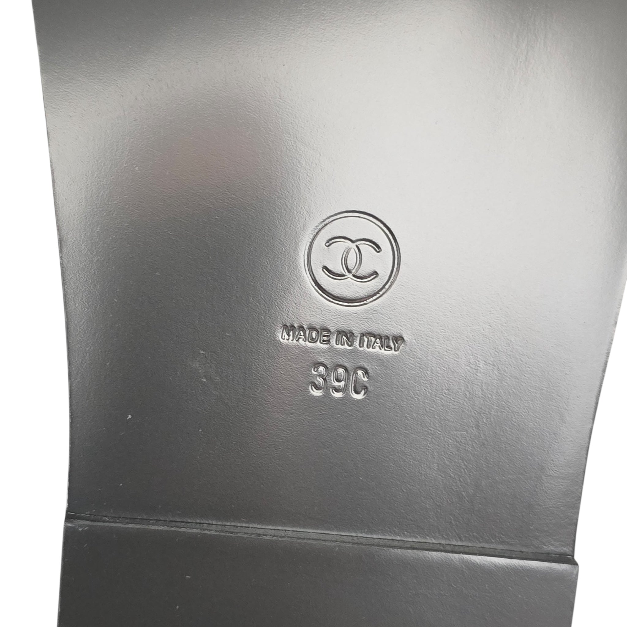 Chanel CC Dad Backless Black Quilt Sandals