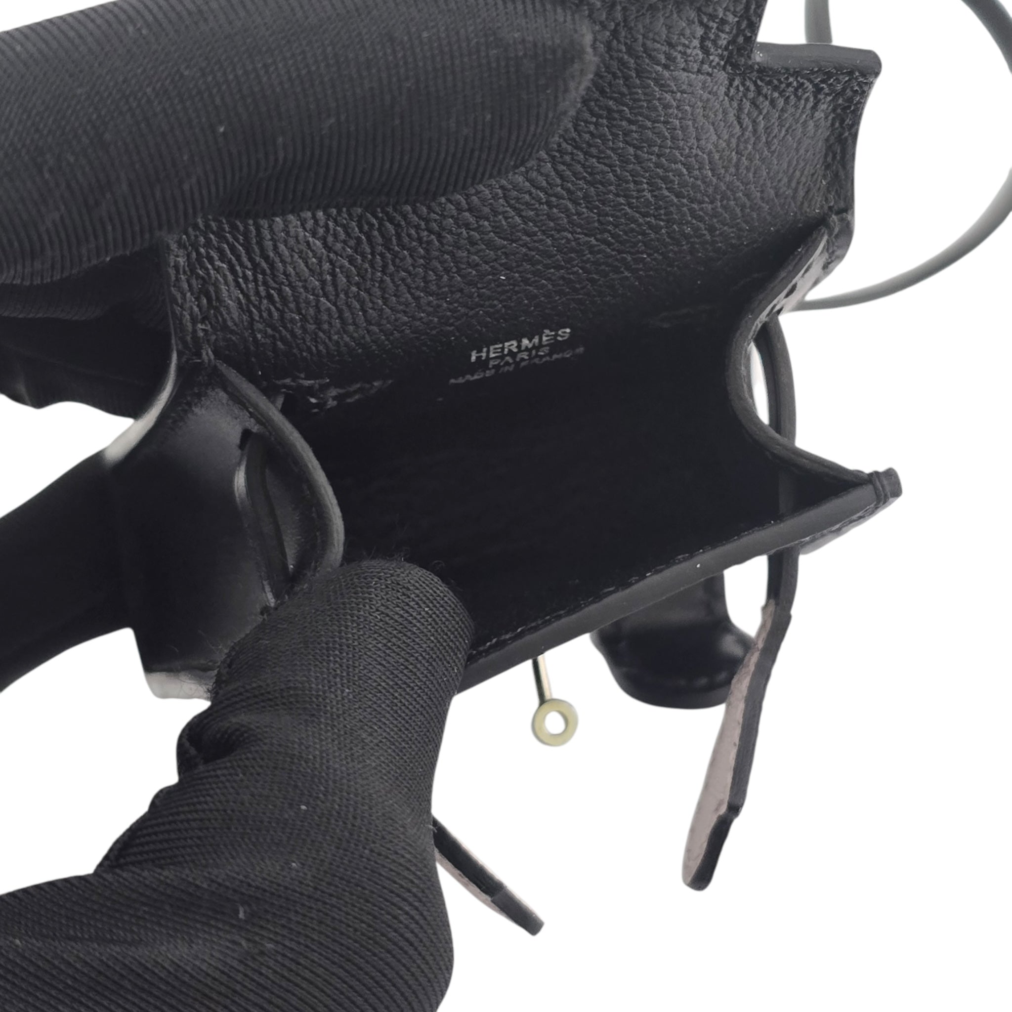 Hermes Quelle Idole Kelly Doll Bag Charm Noir Black