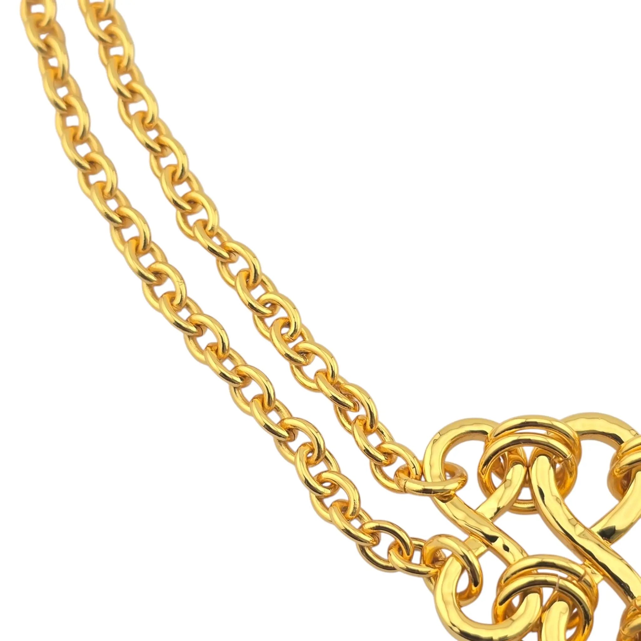 Chanel CC Gold Leaf Pendant Necklace 2025