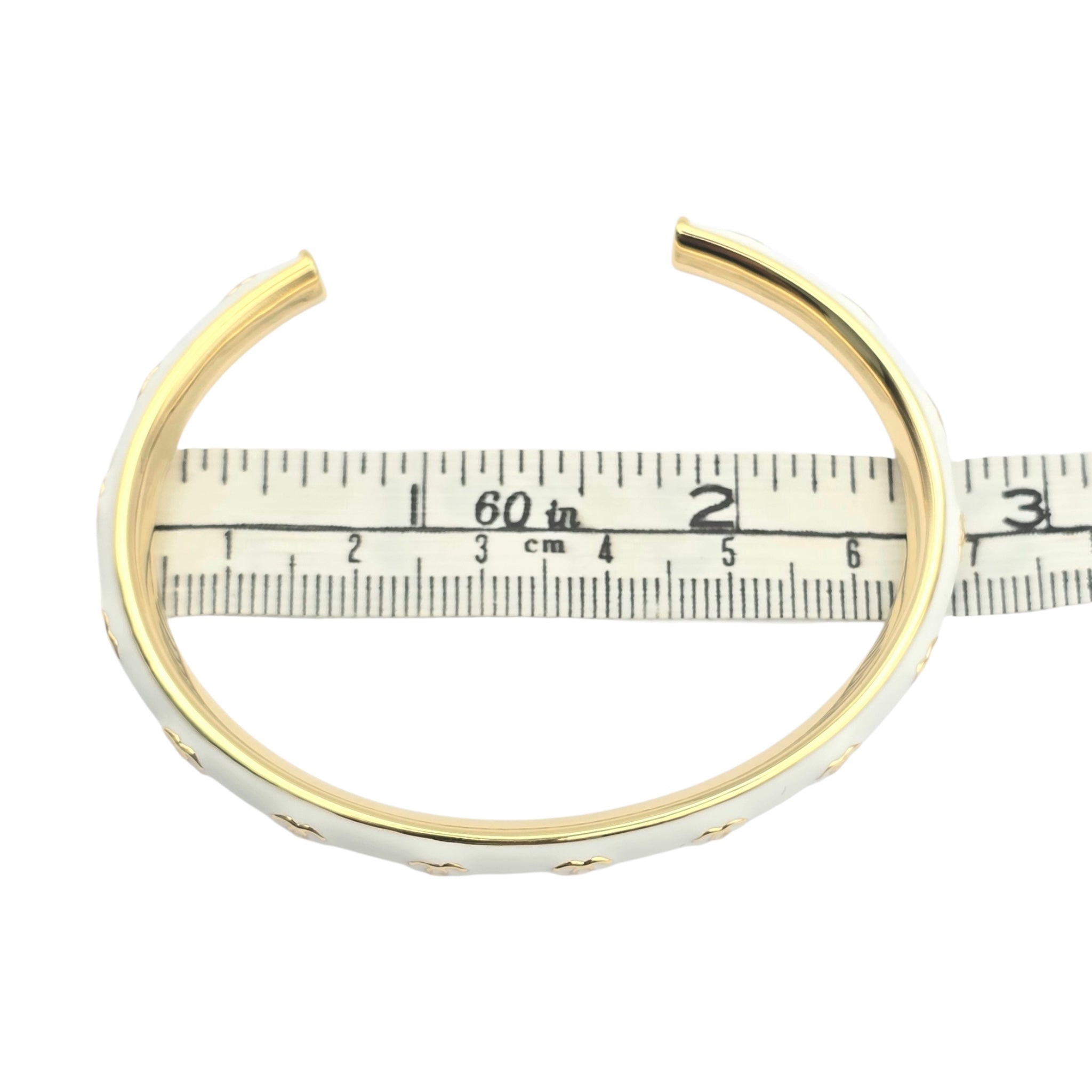 Chanel CC White/Gold Bangle 2024