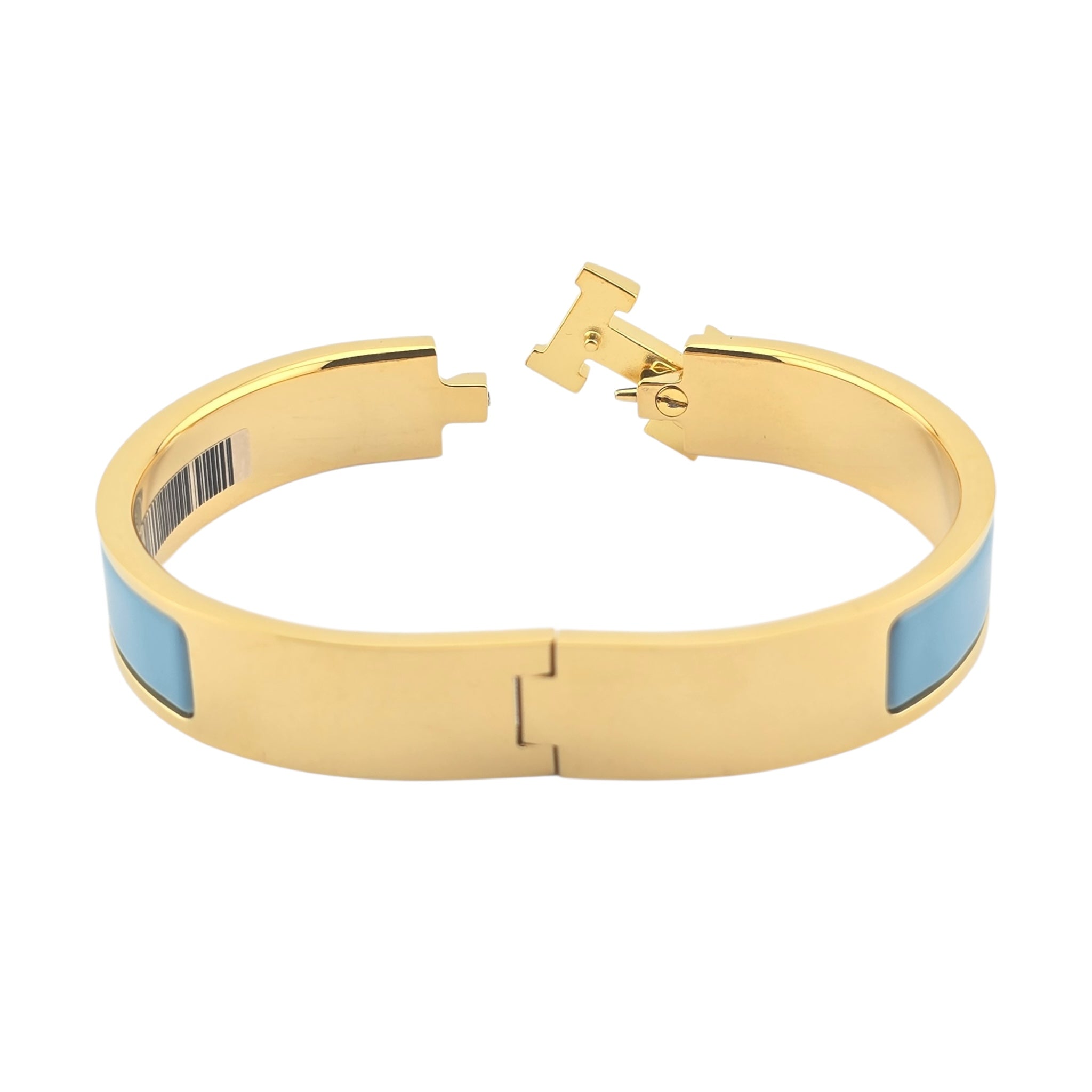Hermes Clic H Bracelet Enamel Blue Gold GM