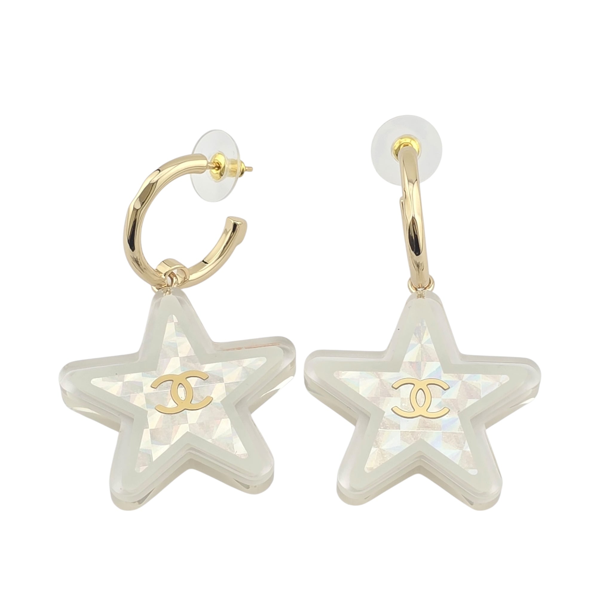 Chanel CC Resin Star Earrings 2024