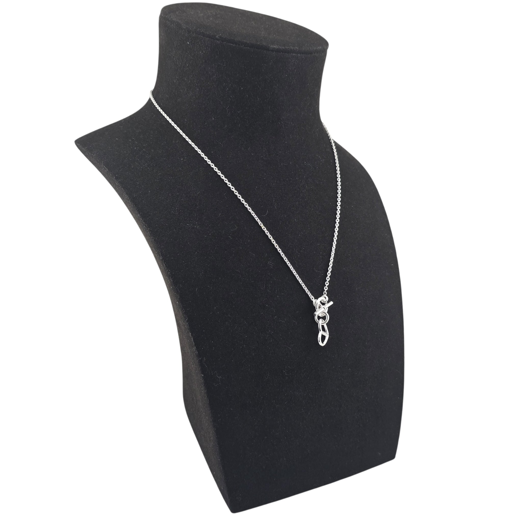 Hermes Cache-Cœur Amulette Pendant Sterling Silver Necklace