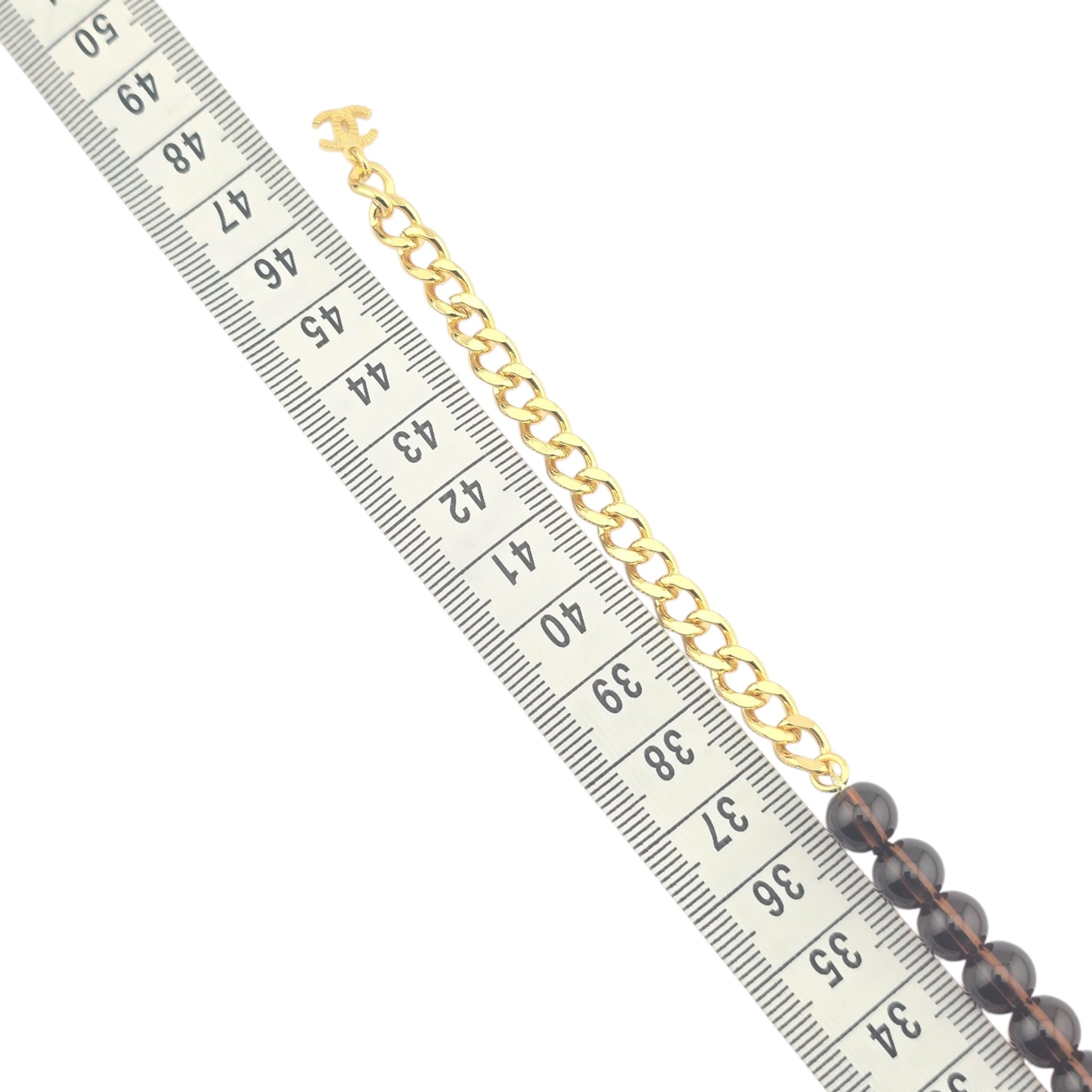 Chanel CC Brown Gold Bead Necklace 2025 CHANEL