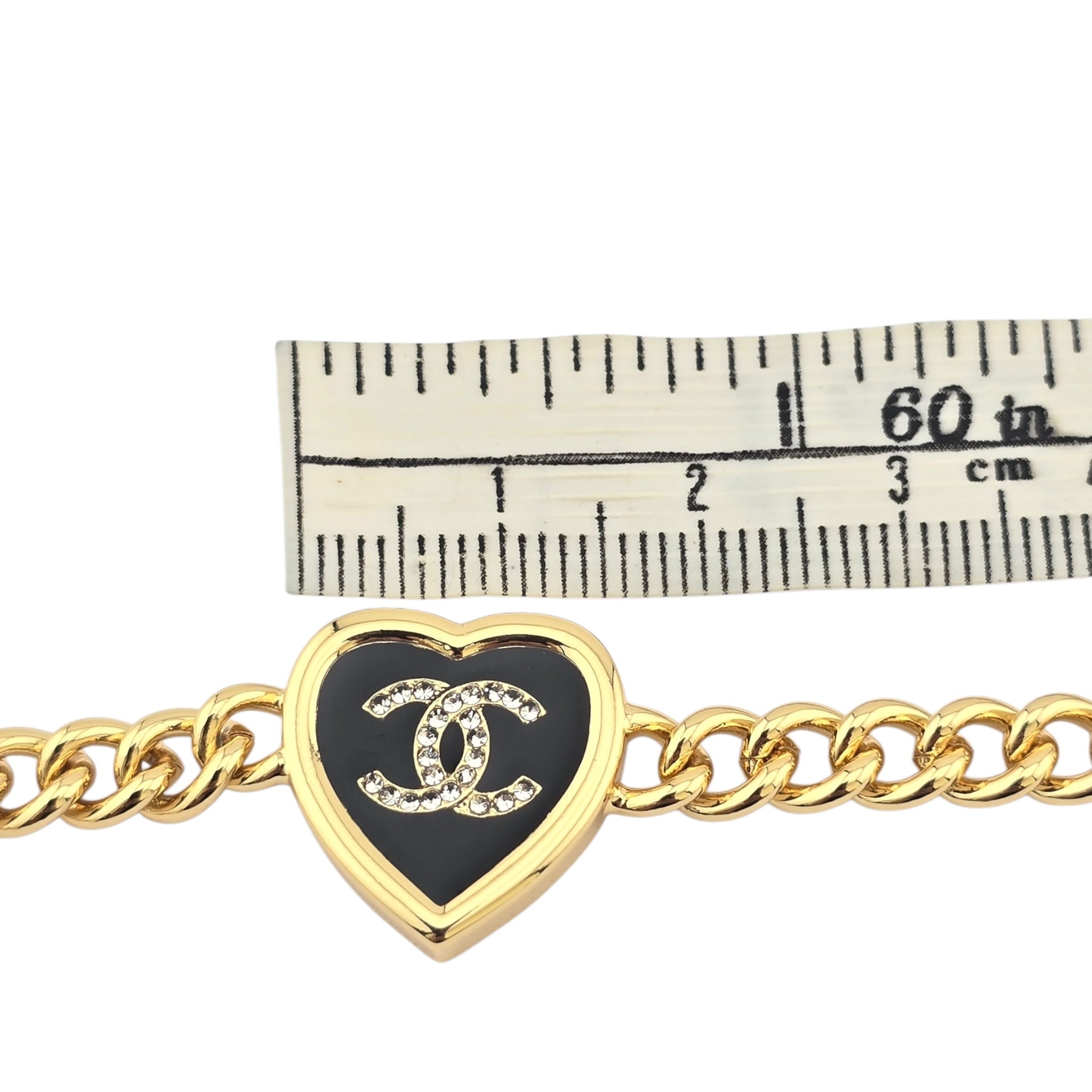 Chanel CC Gold Black Heart Pendant Bracelet 2025 CHANEL