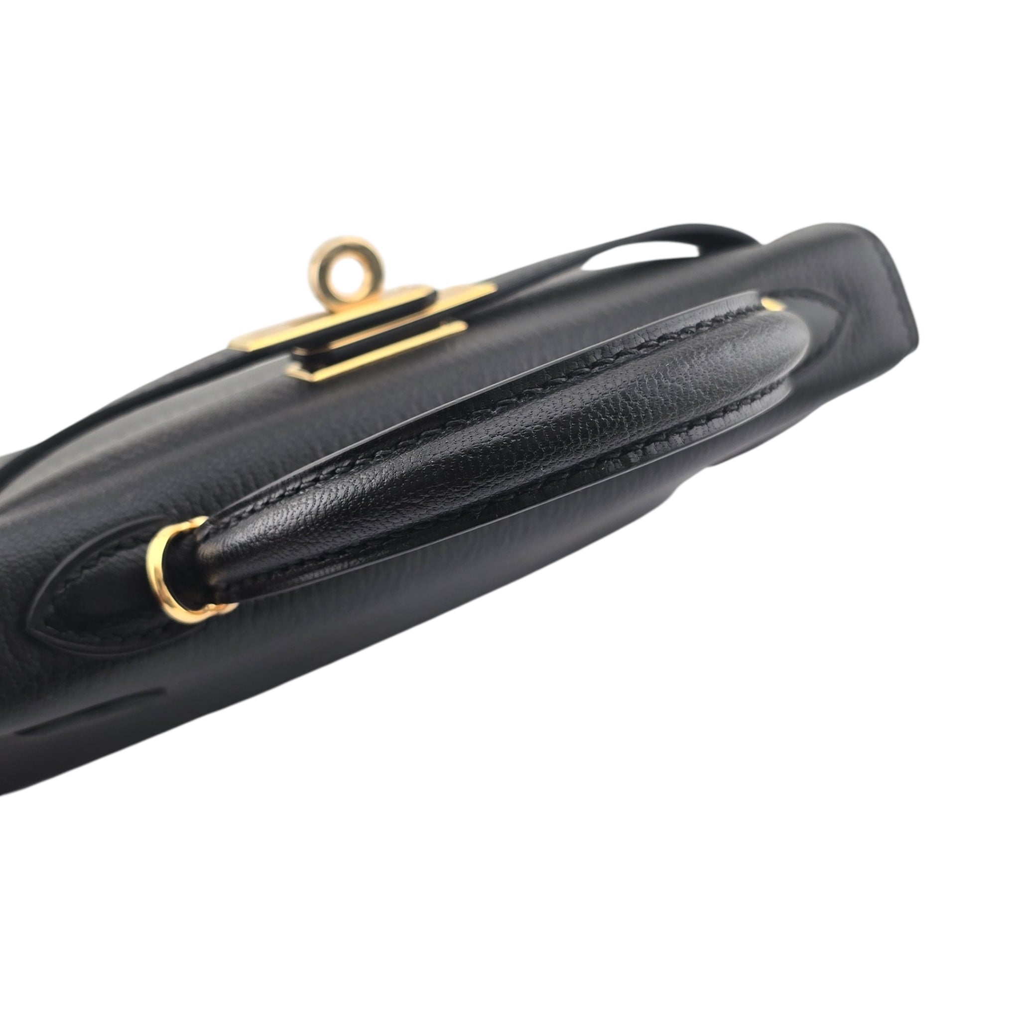 Hermes Mini Kelly II Chèvre Noir Gold Hardware HERMES