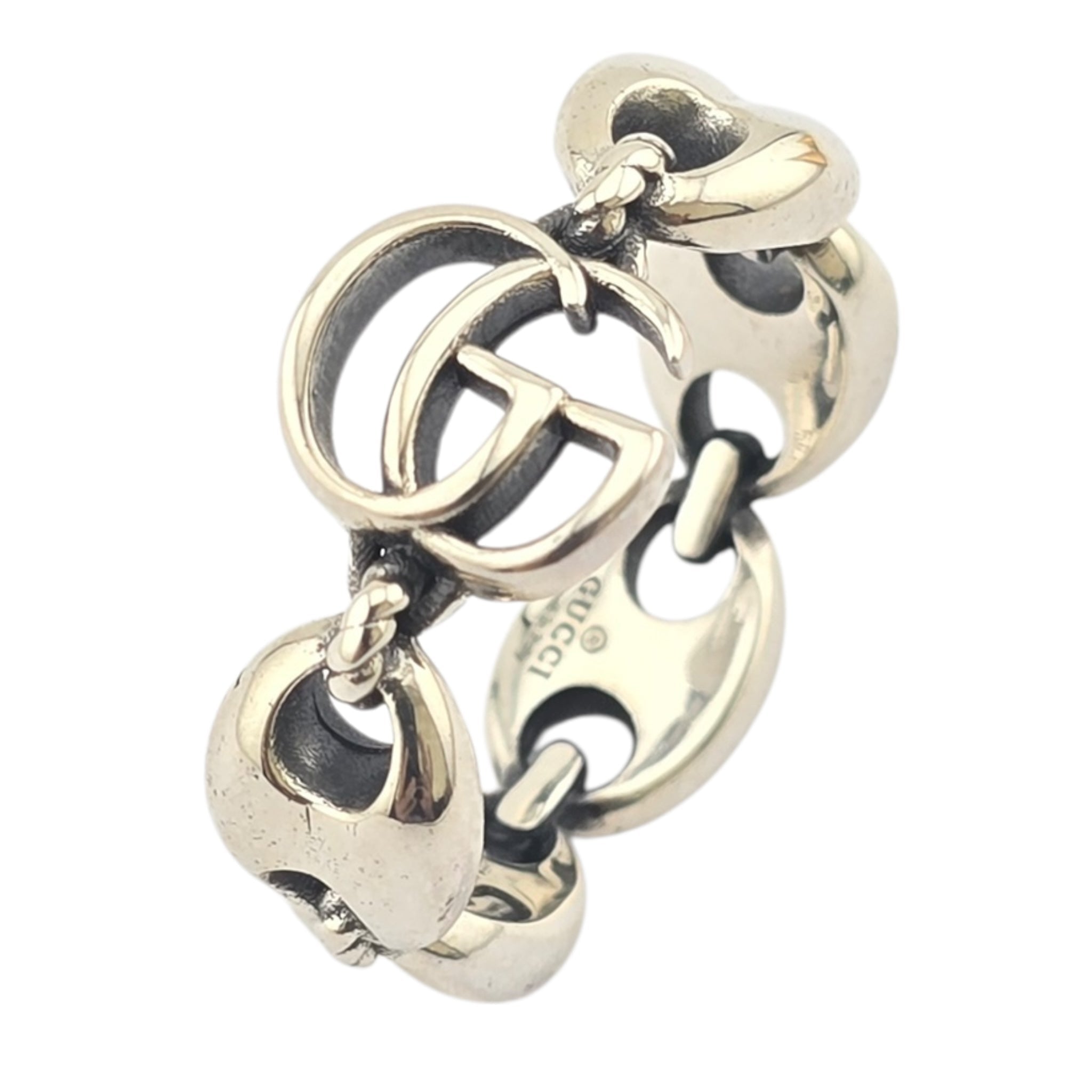 GUCCI GG Anchor Sterling Silver Ring GUCCI