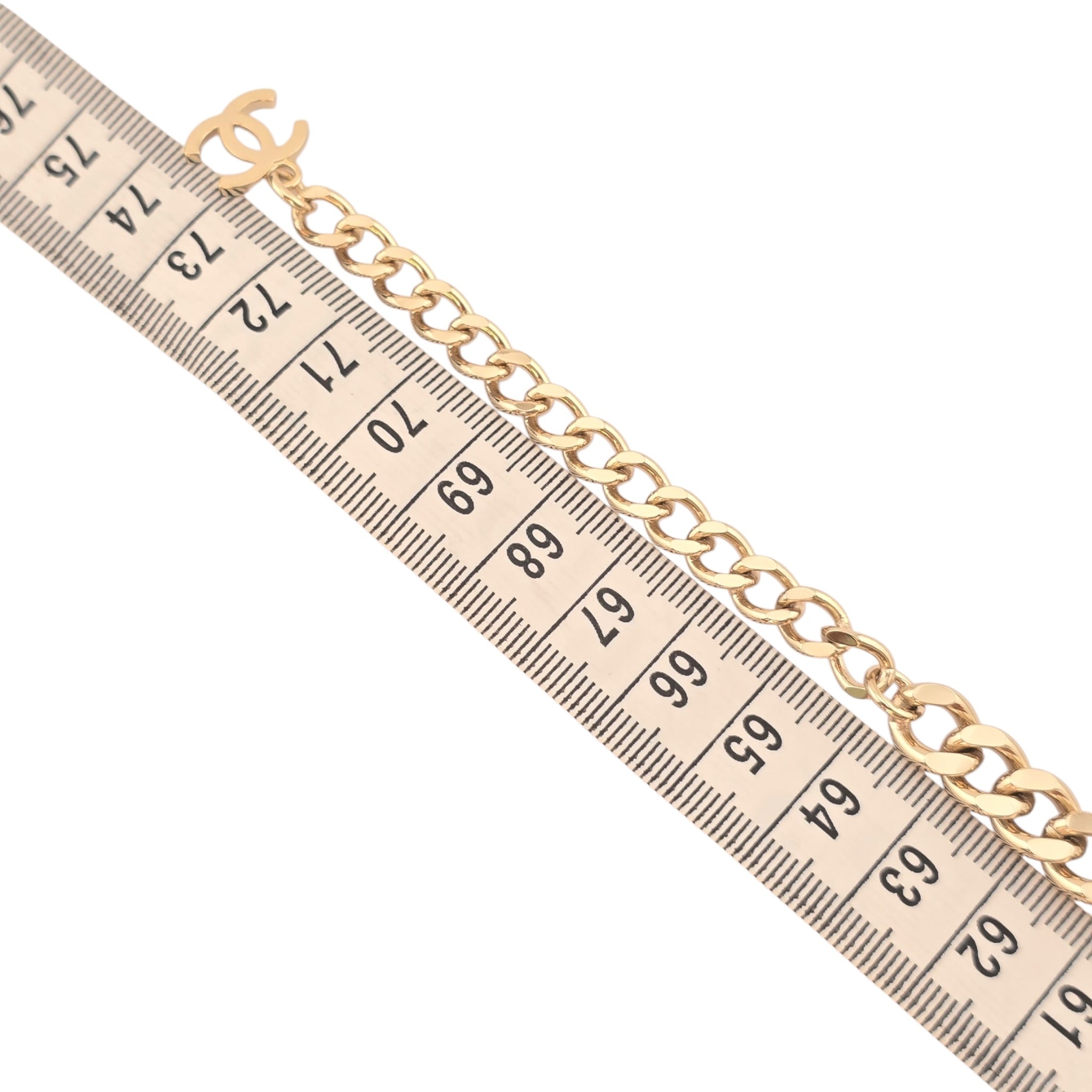 Chanel CC Metal Enamel Chain Gold Multicolor Necklace B24C CHANEL