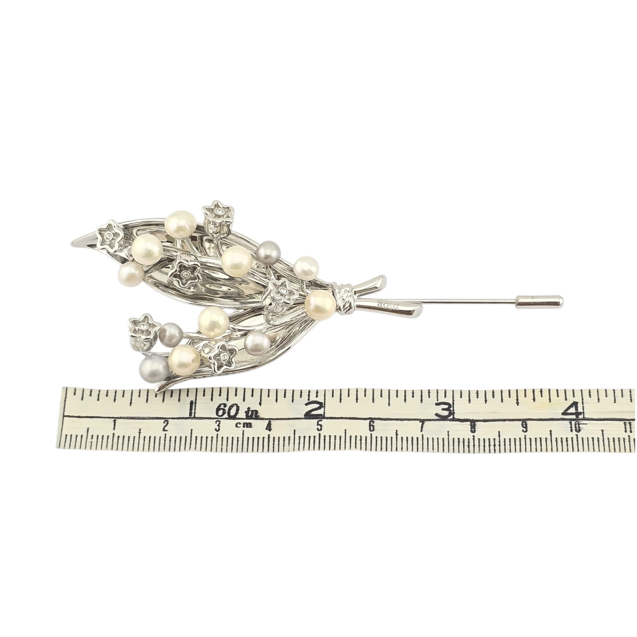 Christian Dior Pearl Lily of the Valley Brooch Pin DIOR