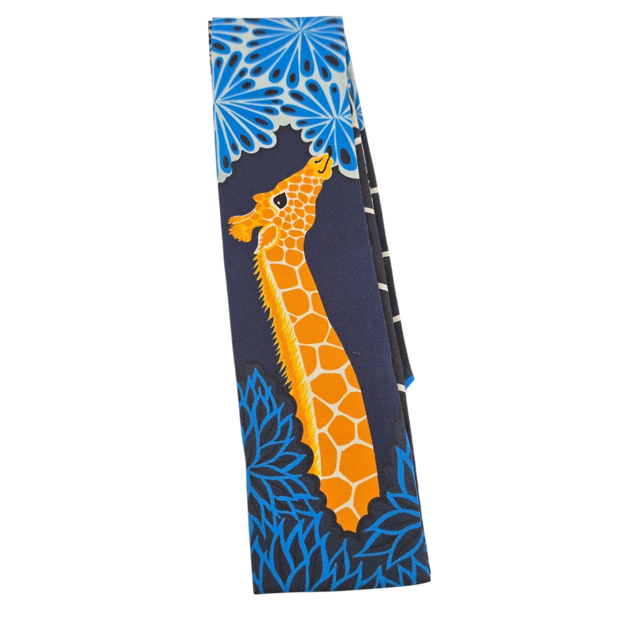 Hermes Silk Twilly The Three Graces Black Blue HERMES