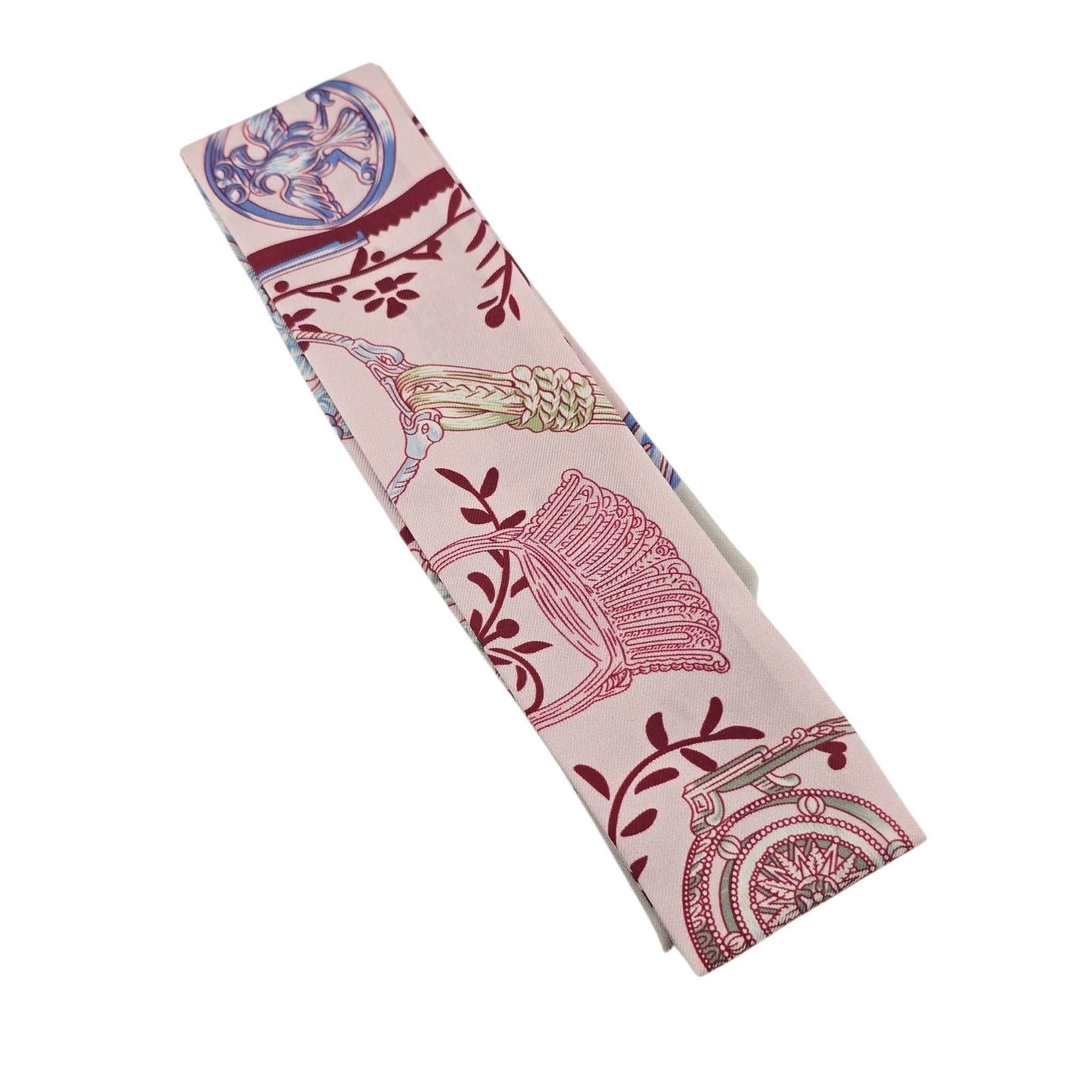 Hermes Silk Twilly Etriers Remix Pink HERMES