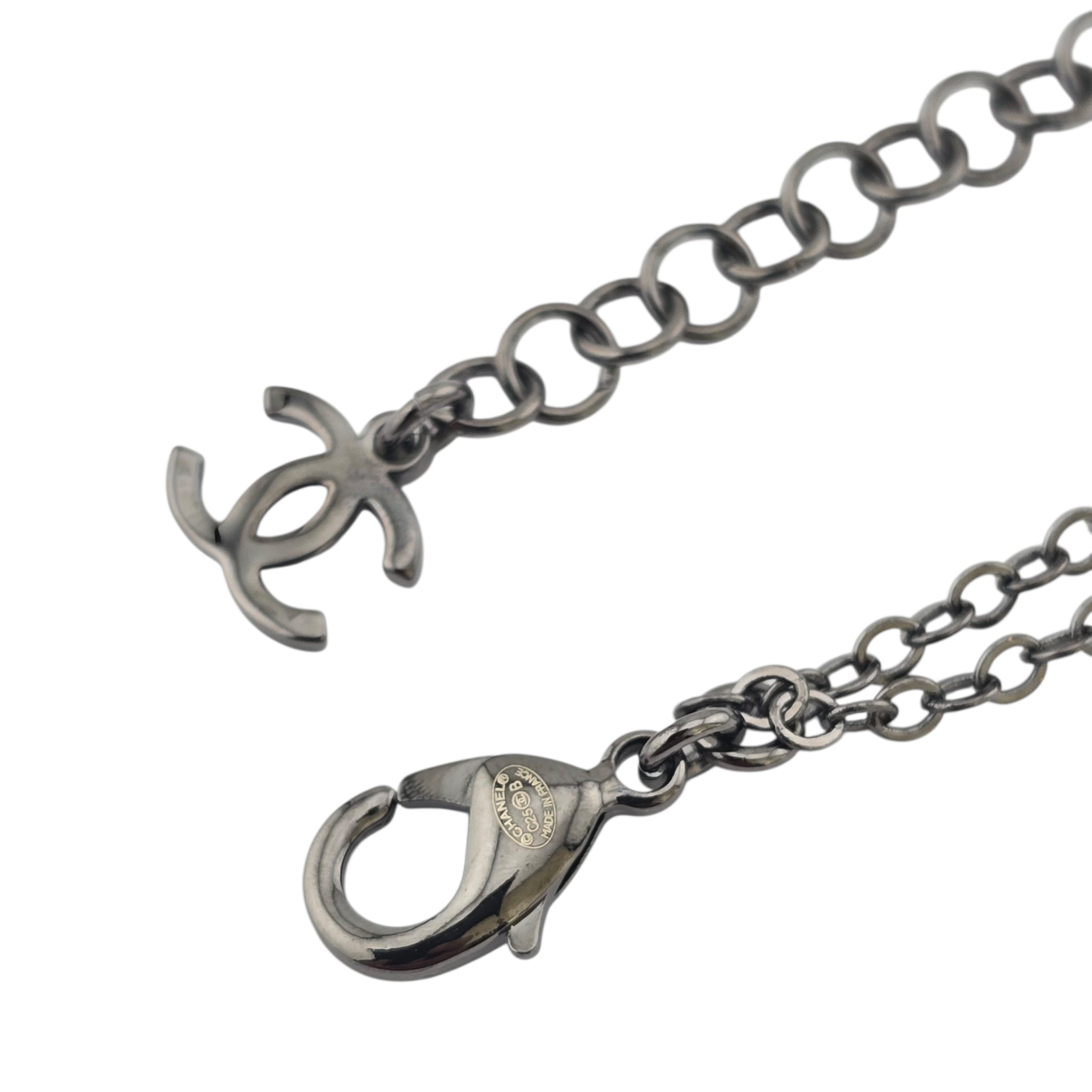 Chanel CC Ruthenium Pink Bow Necklace 2025 CHANEL