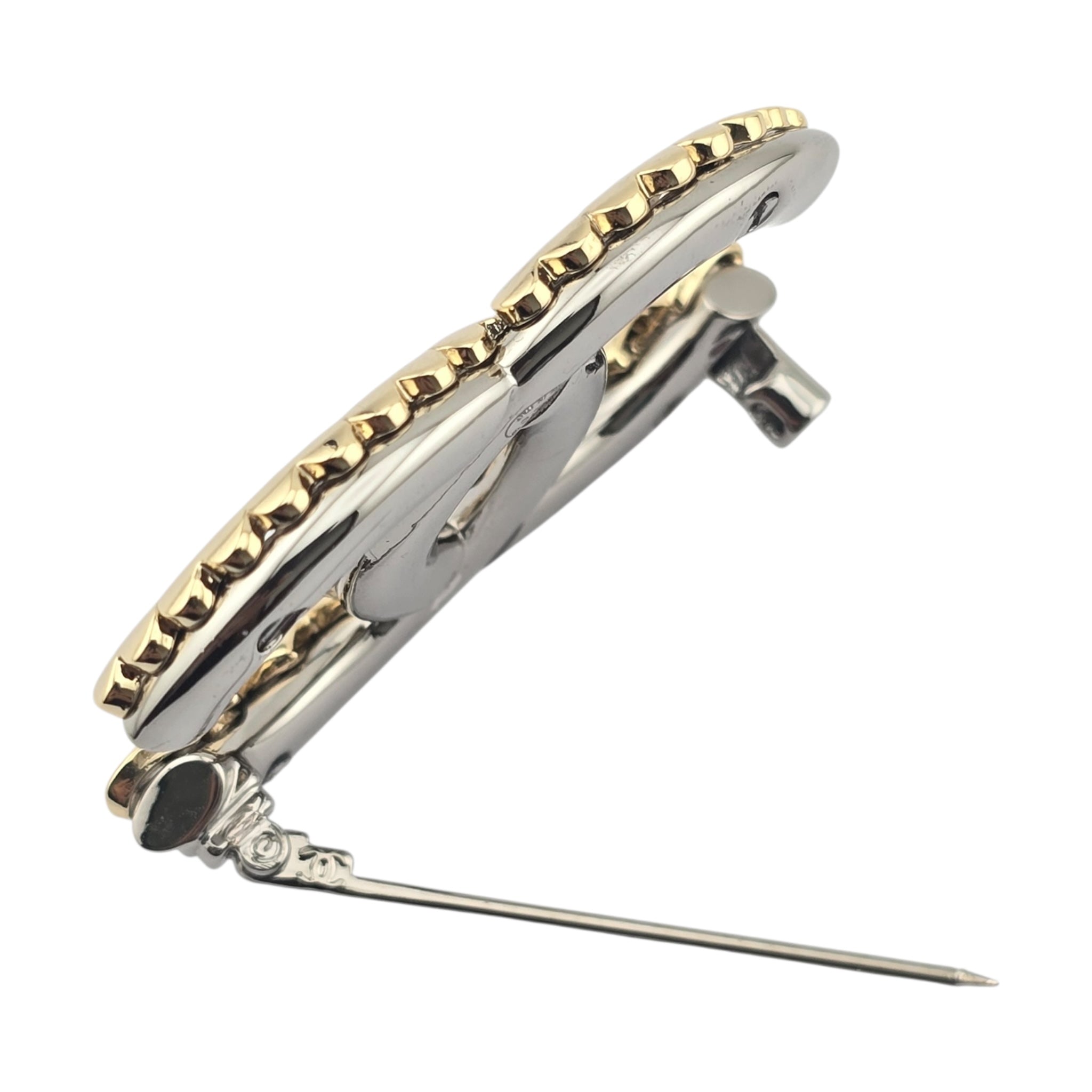 Chanel CC Gold Ruthenium Hearts Brooch 2022 CHANEL