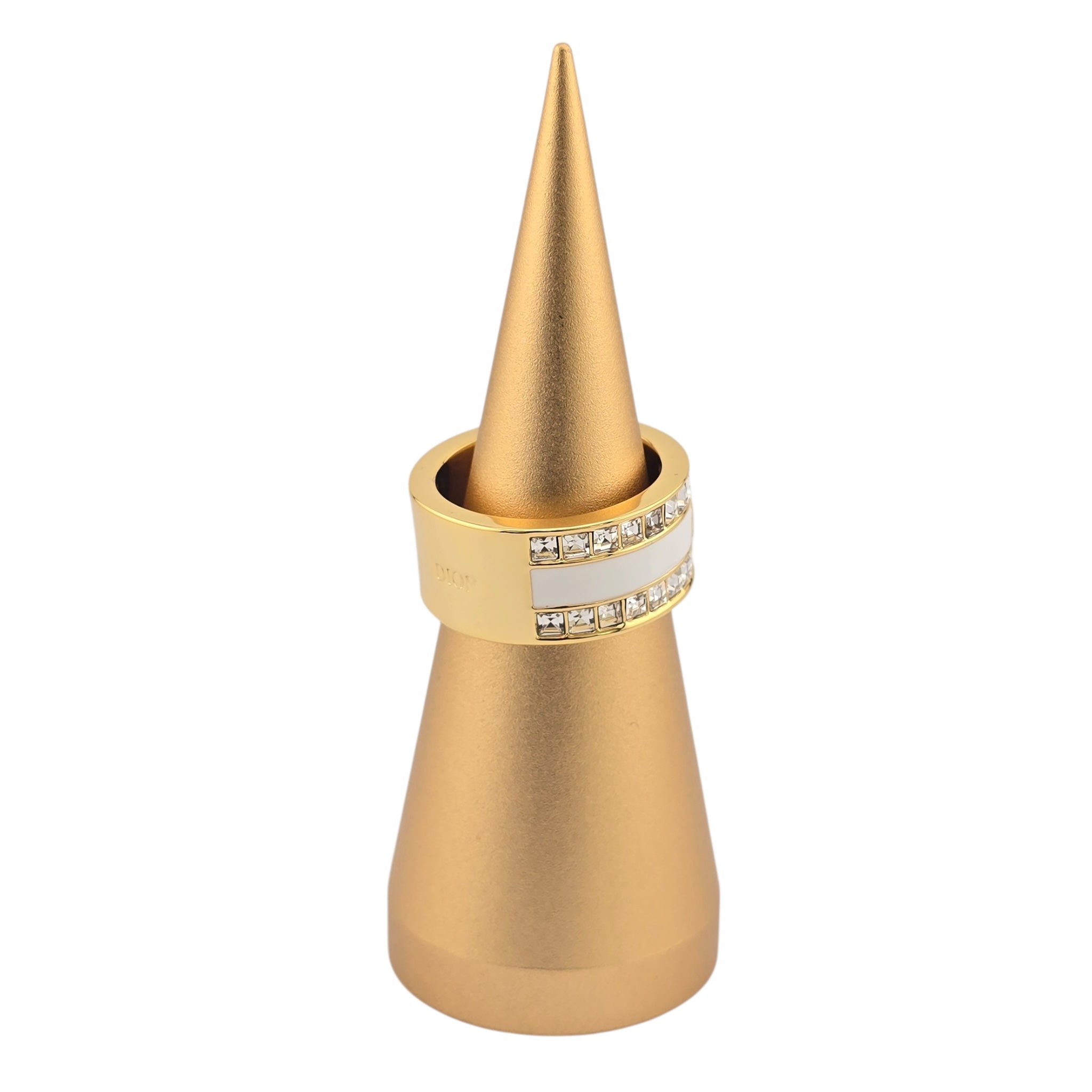 Christian Dior Code Bangle White Enamel Ring DIOR