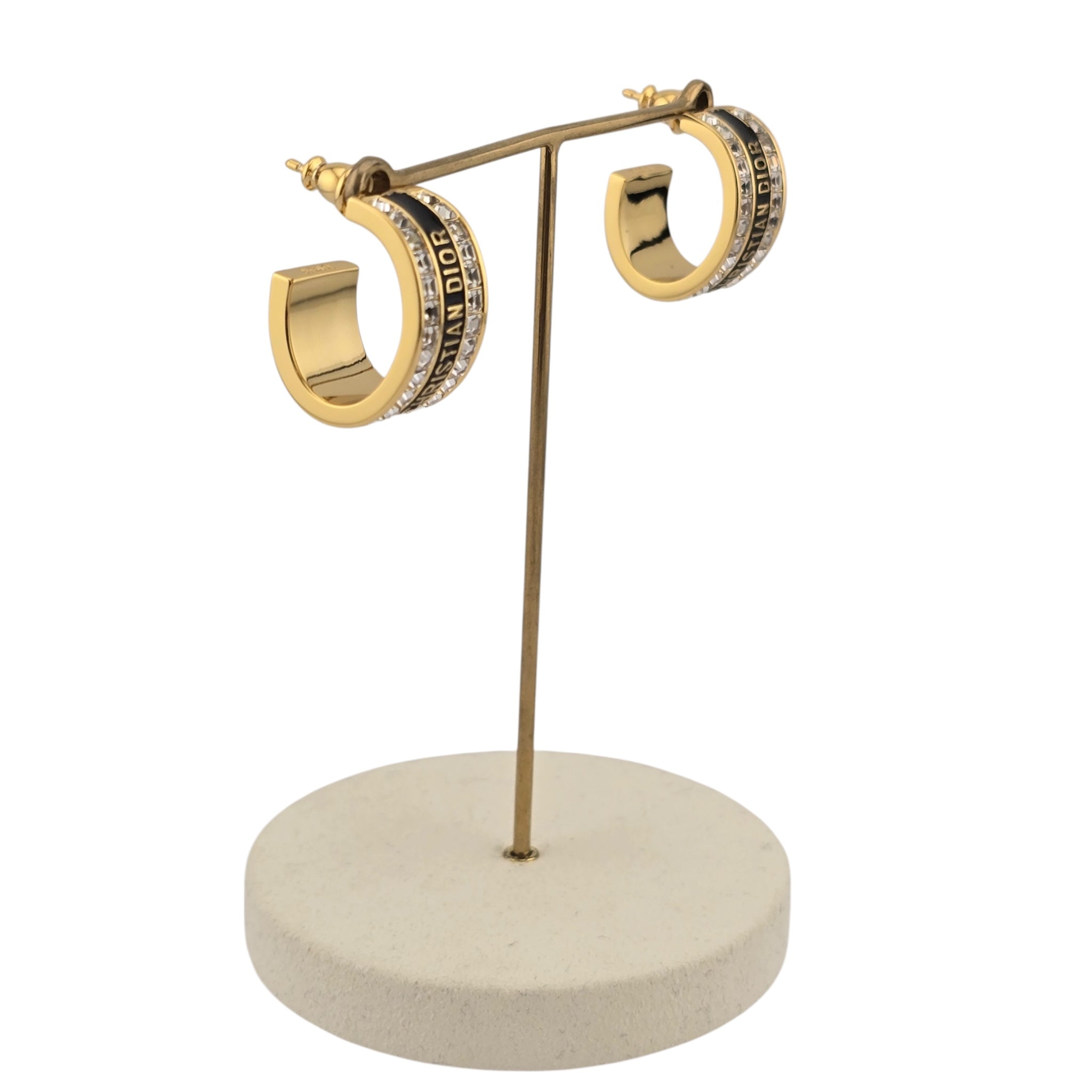 Christian Dior Night Code Black Enamel Earrings DIOR