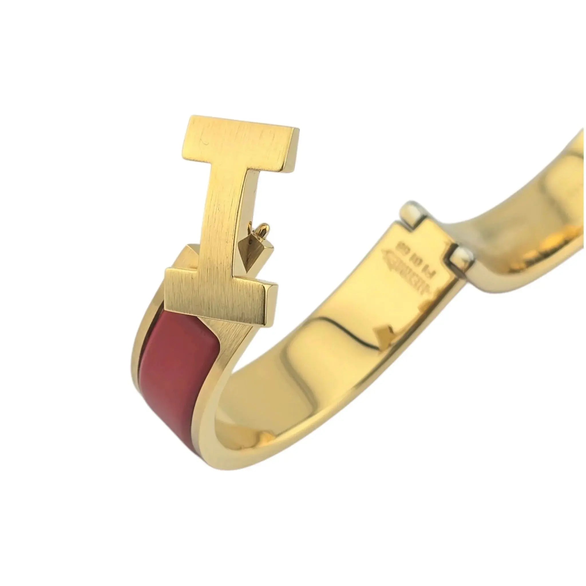 Hermès Clic HH Bracelet Gold (Red) Rouge Matte PM HERMES