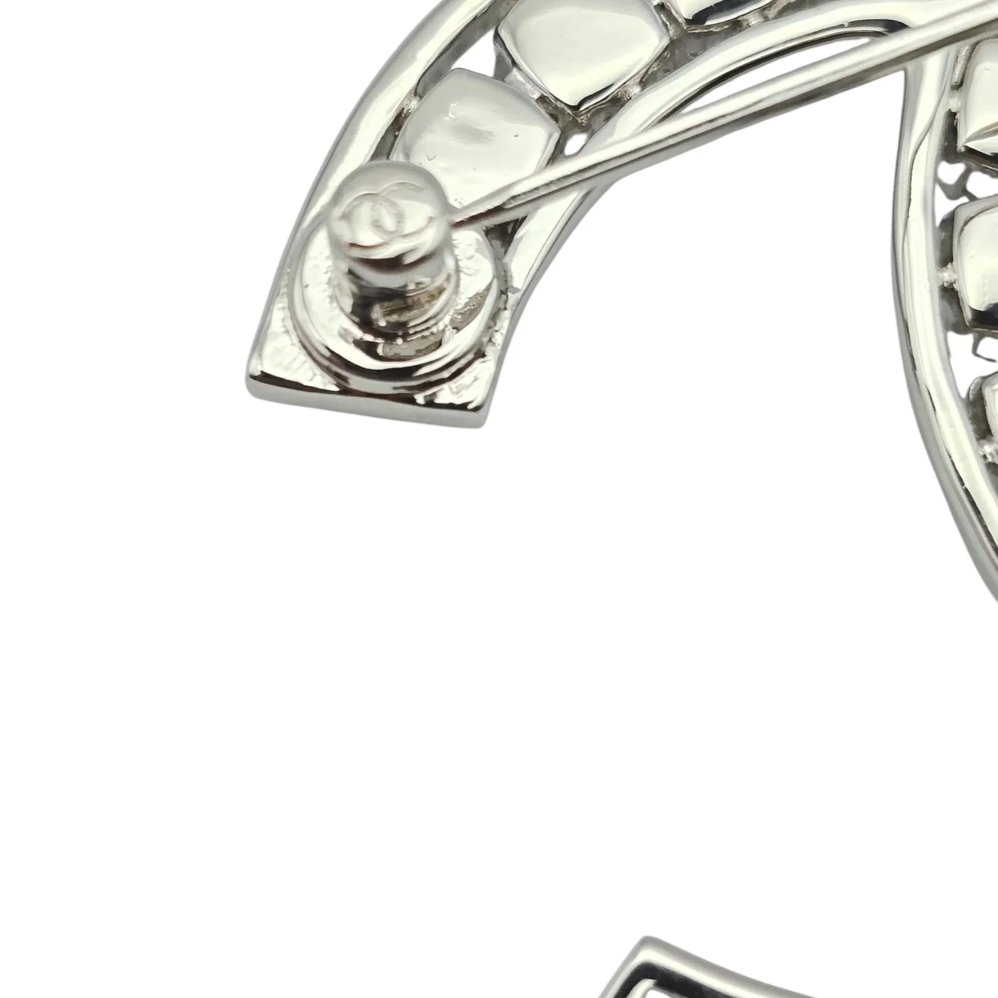 Chanel CC XL Crystal Silver Brooch 2023 CHANEL