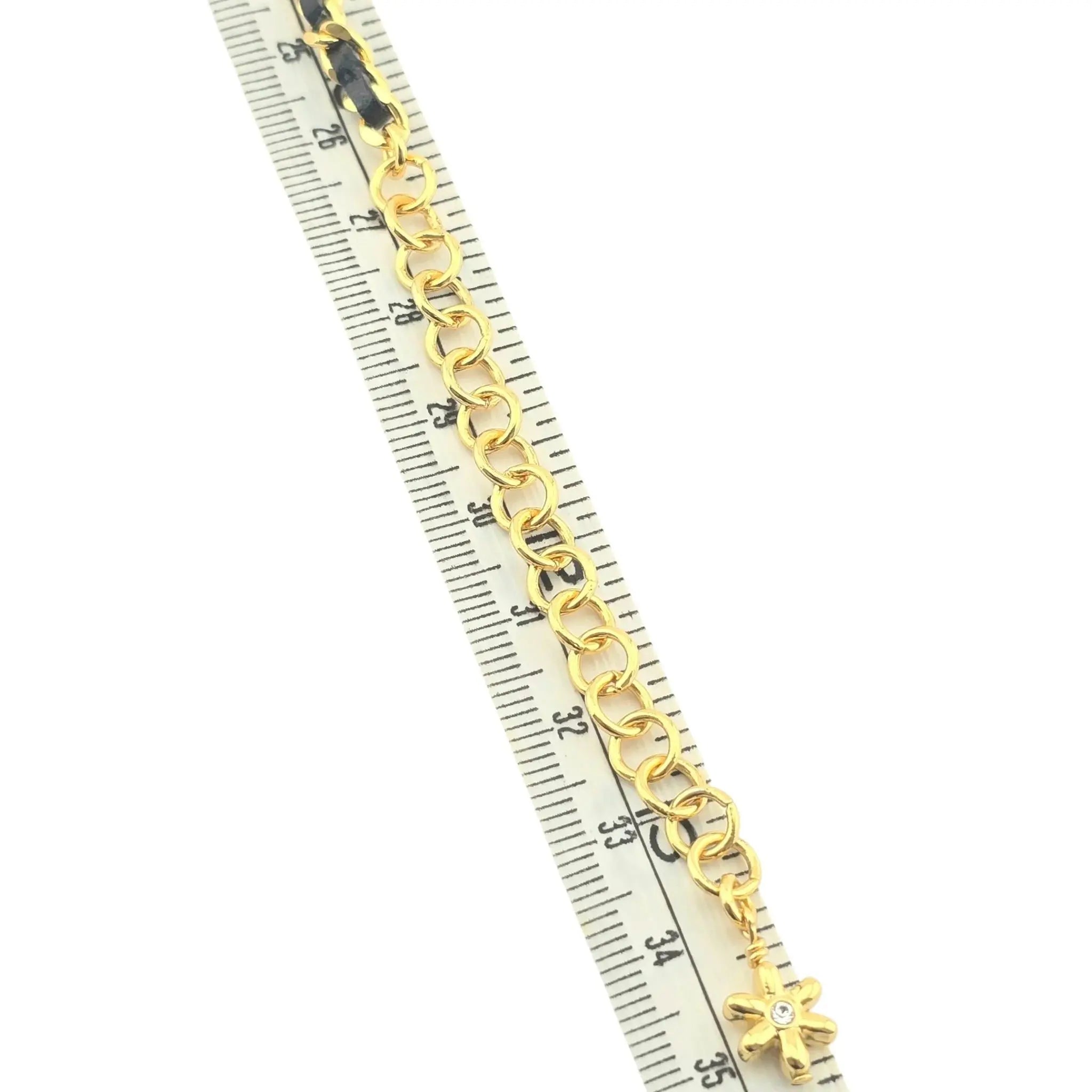 Chanel CC Choker Floral Gold Black Leather Necklace 2023 CHANEL