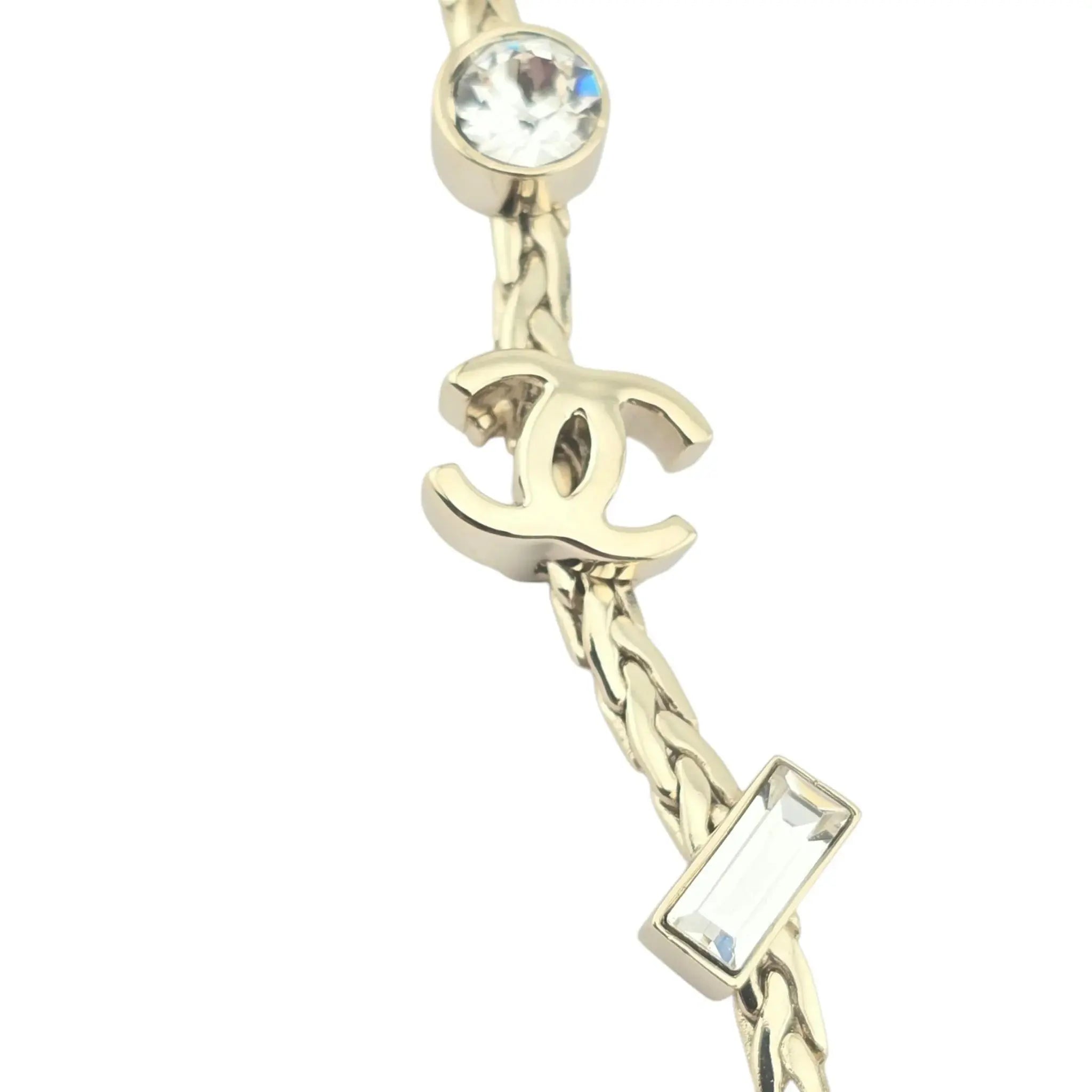 Chanel CC Drop Crystal Faux Pearls Gold Earrings 2022 CHANEL