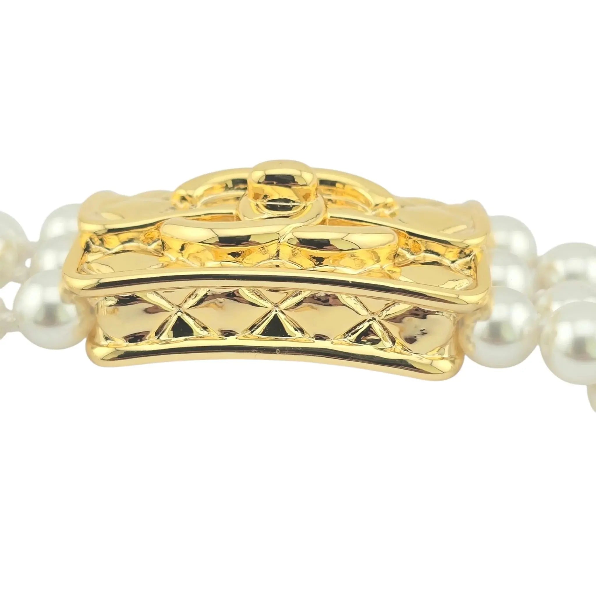 Chanel CC Faux Pearl Matelasse Bracelet 2024 CHANEL