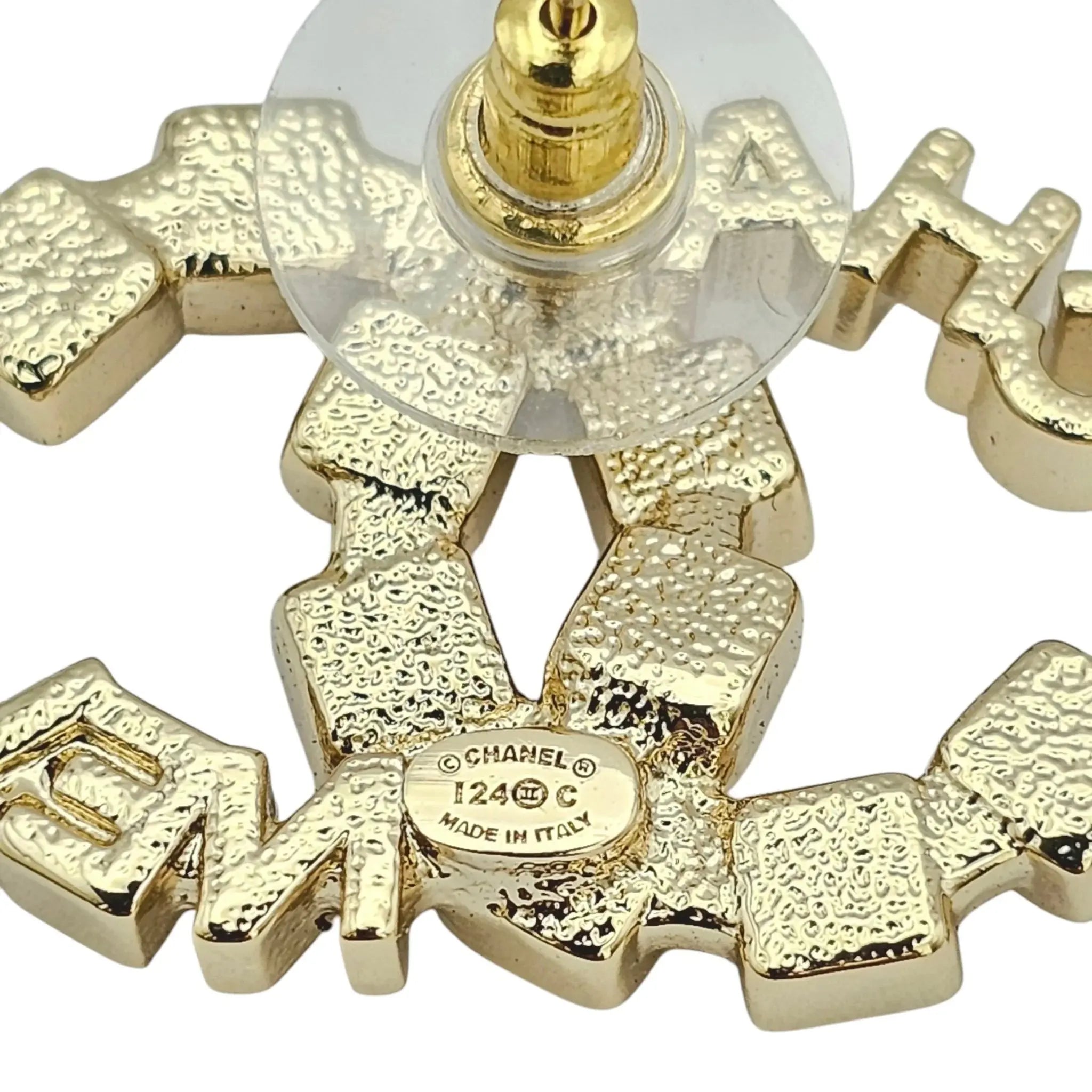 Chanel CC Gold Baguette Crystal Stud Earrings 2024 CHANEL