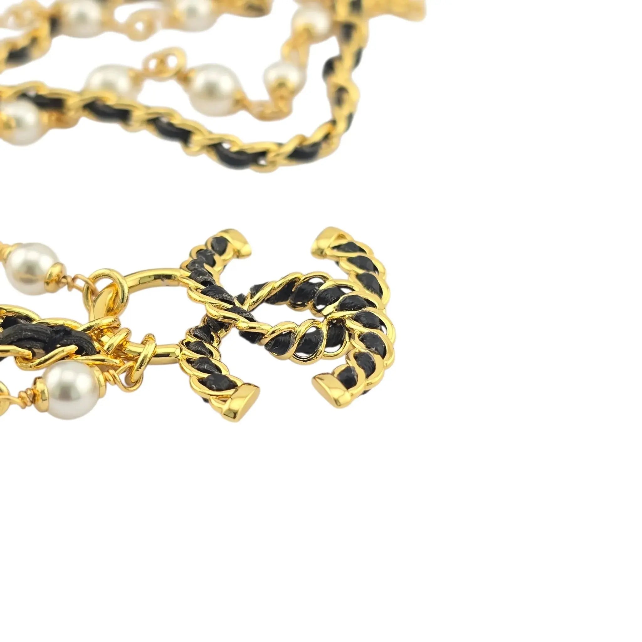 Chanel CC Faux Pearl Leather Necklace 2024 CHANEL