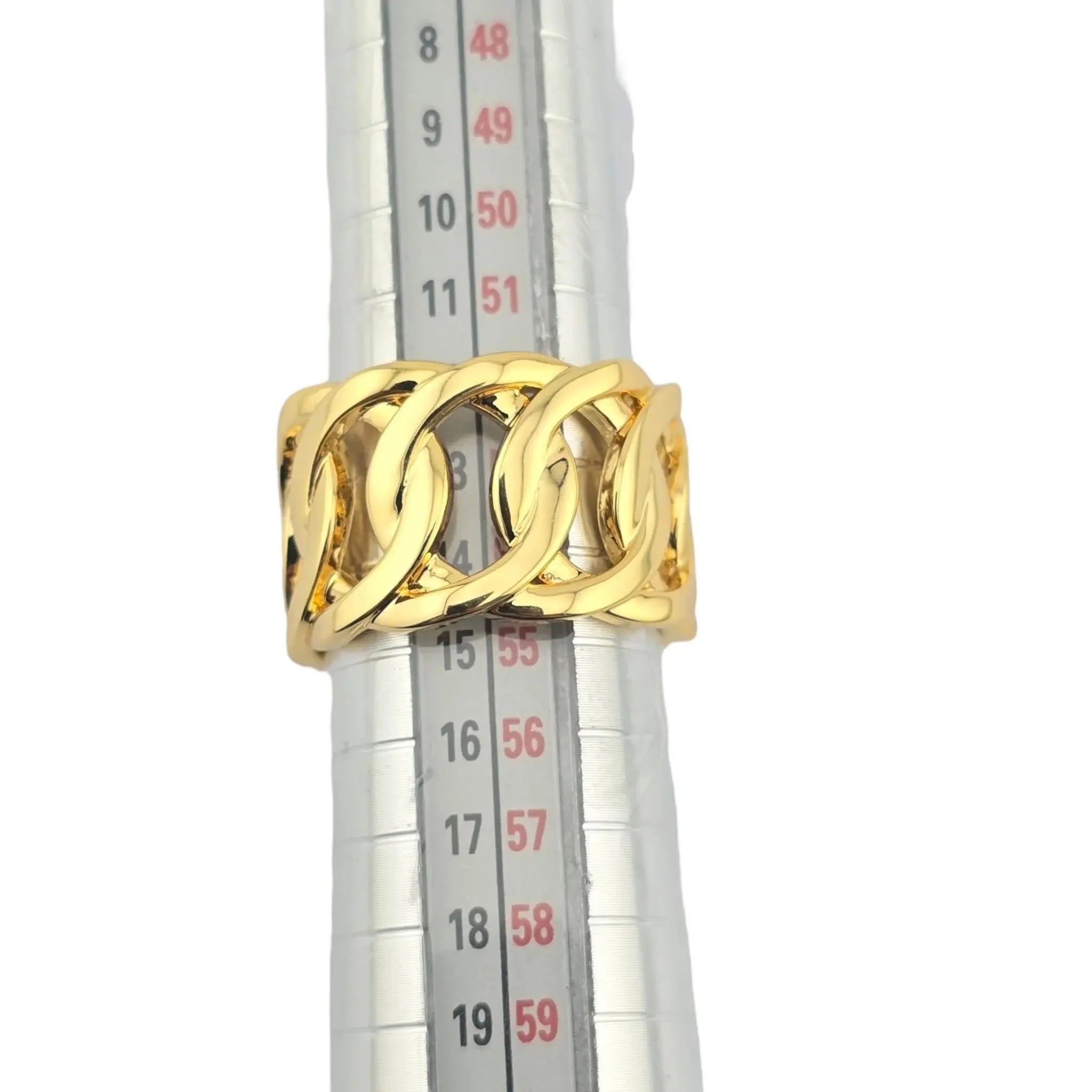 Chanel CC Gold Crystal Band Ring 2024 CHANEL