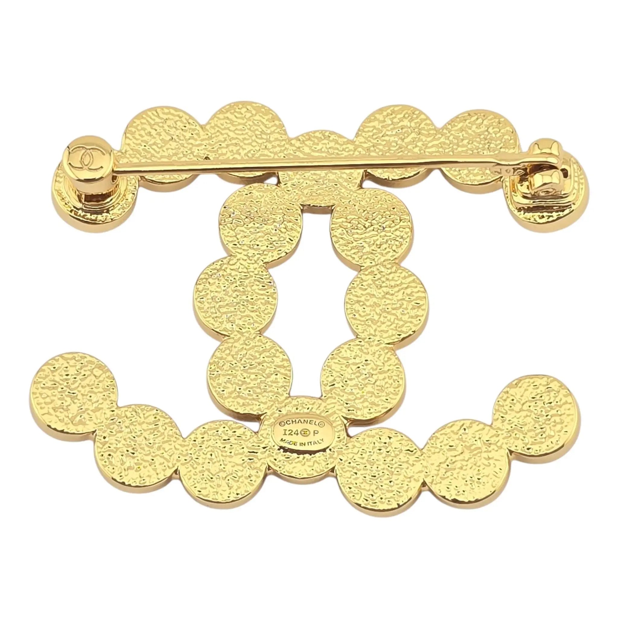 Chanel CC Gold Button Brooch 2024 CHANEL