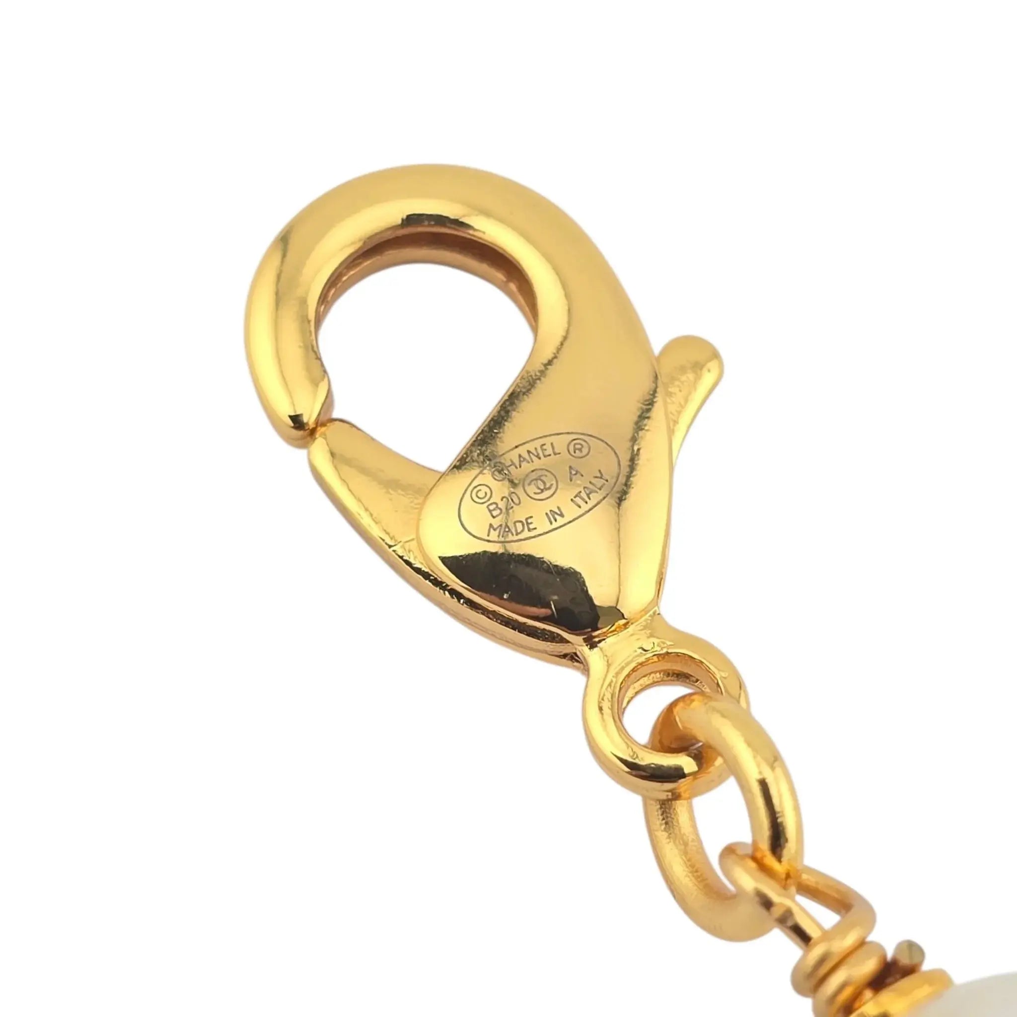 Chanel CC Faux Pearl Gold Button Pendant 2020 CHANEL