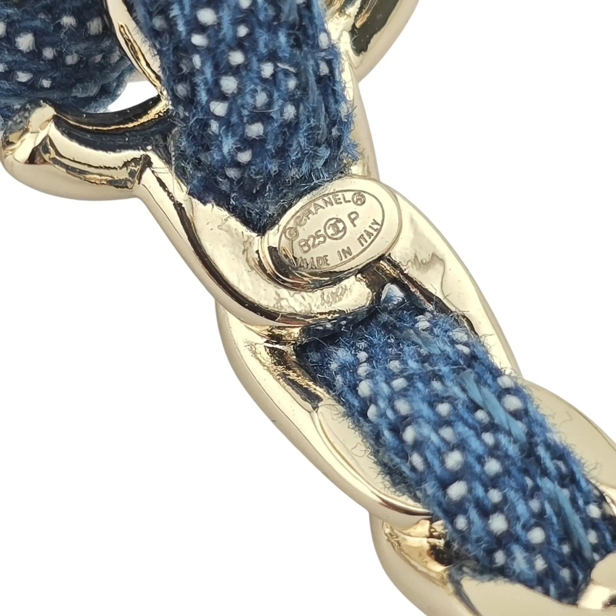 Chanel CC Denim Blue Hoop Earrings 2025 CHANEL